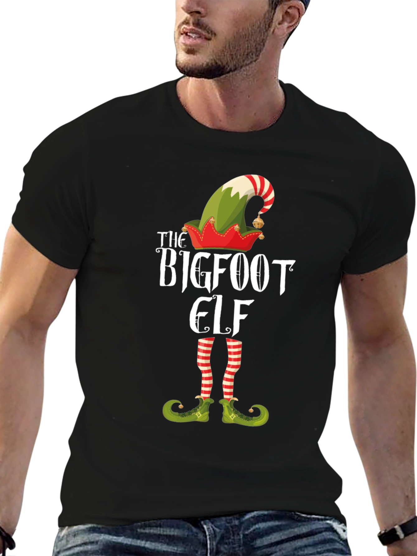 Bigfoot Elf Graphic Tee - Holiday Fun!