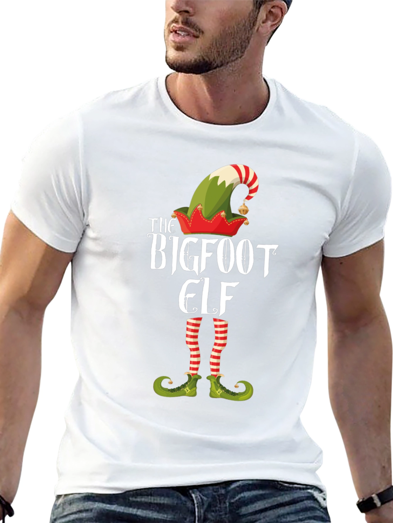 Bigfoot Elf Graphic Tee - Holiday Fun!