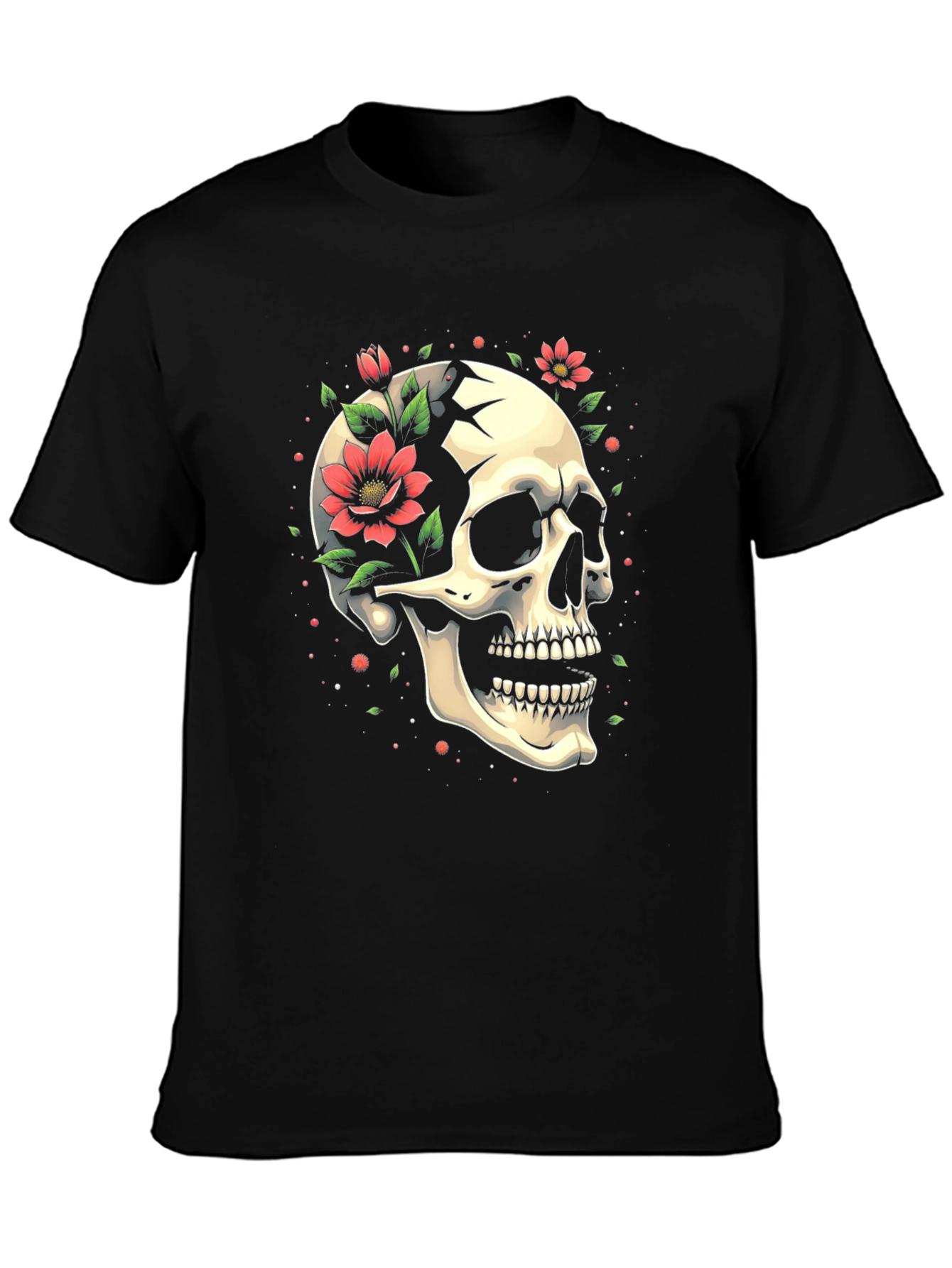 Skull & Floral Graphic Tee