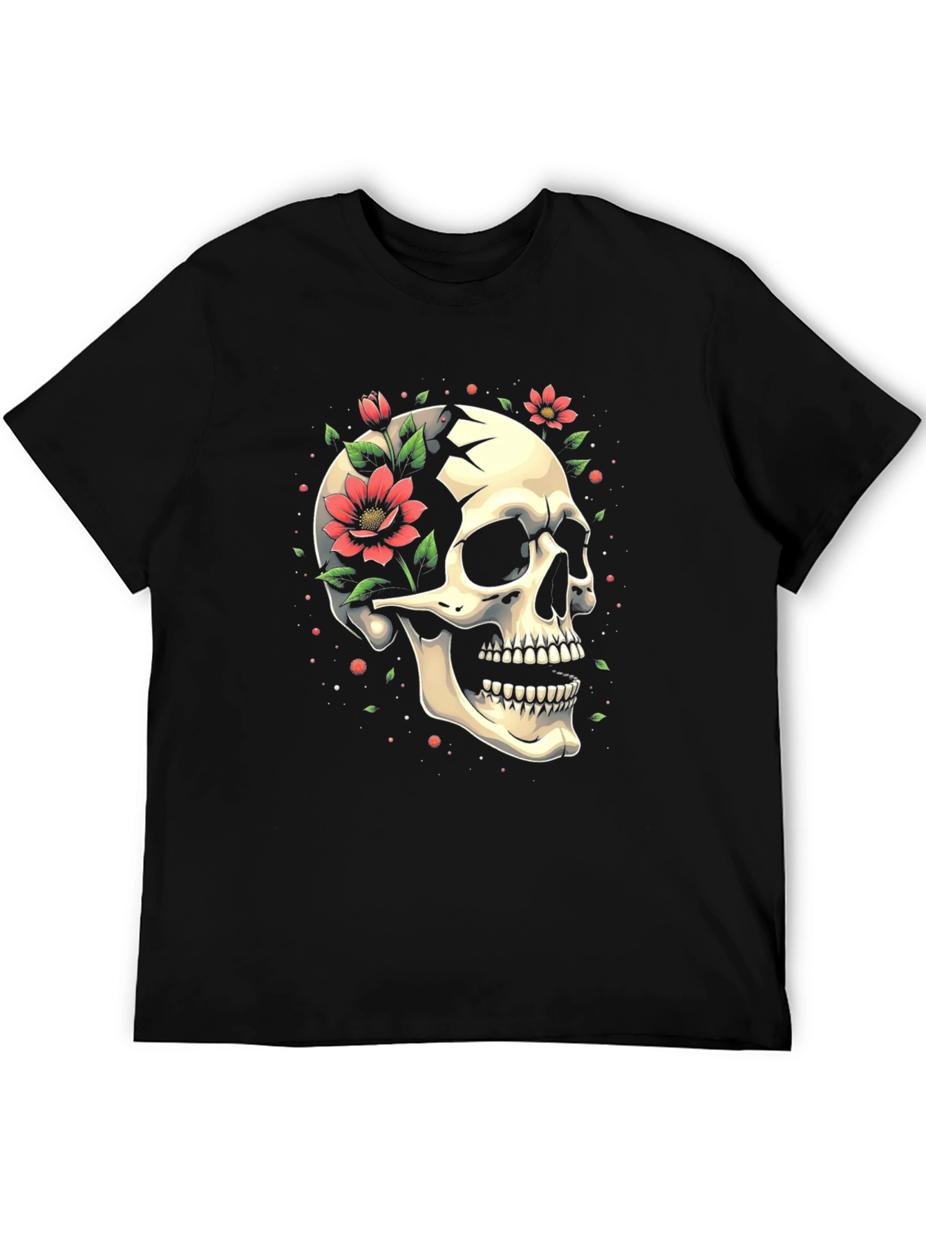 Skull & Floral Graphic Tee