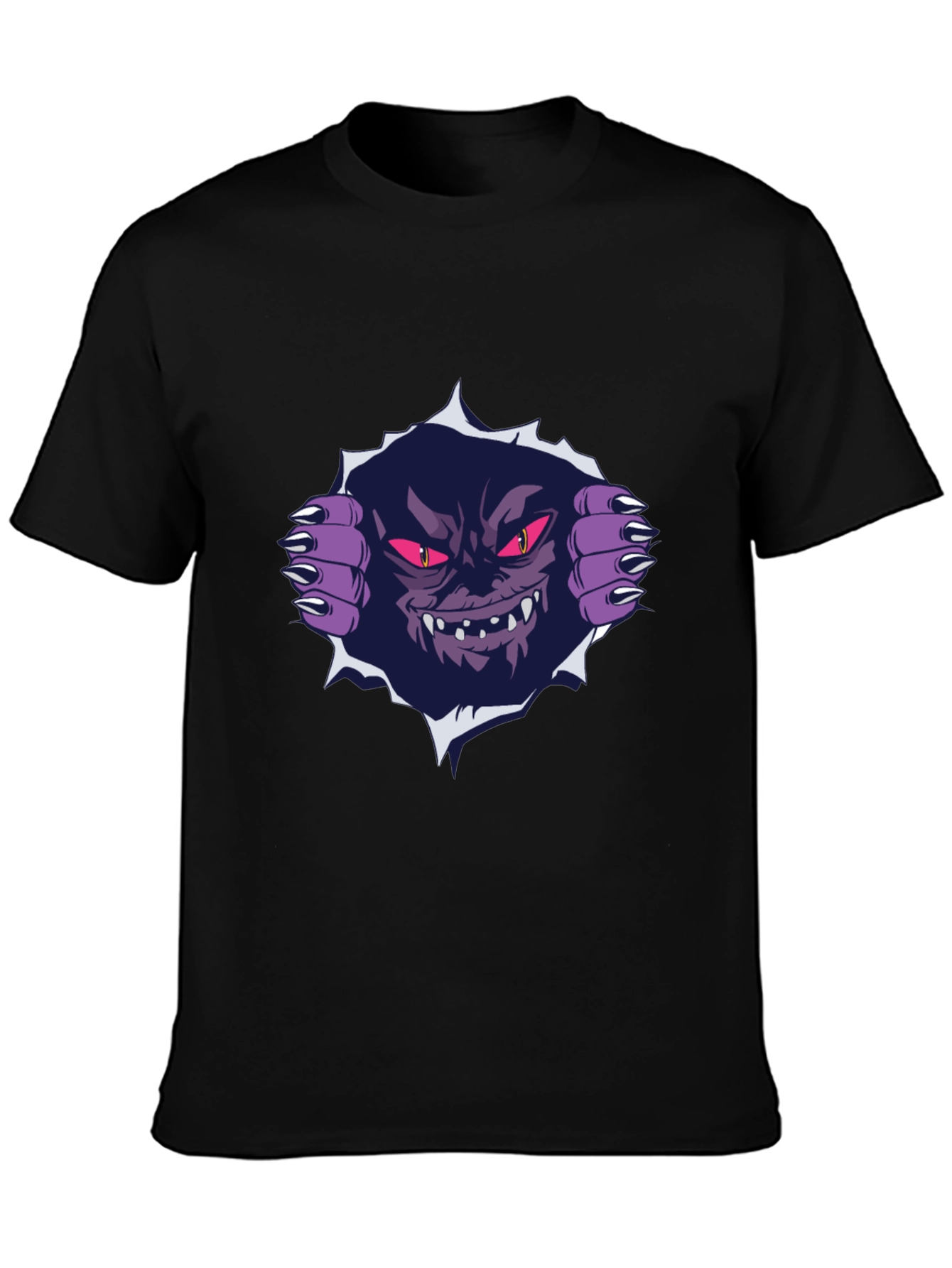 Monster Graphic Print Black T-Shirt