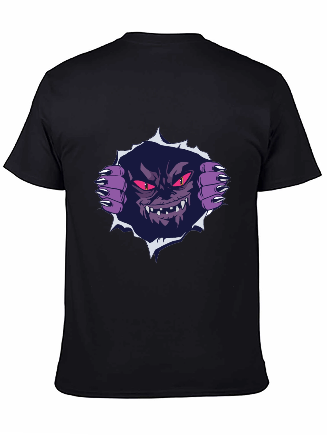 Monster Graphic Print Black T-Shirt