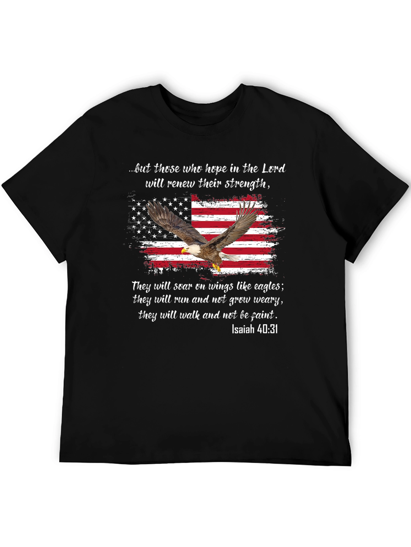 American Flag Eagle Isaiah 40:31 T-Shirt