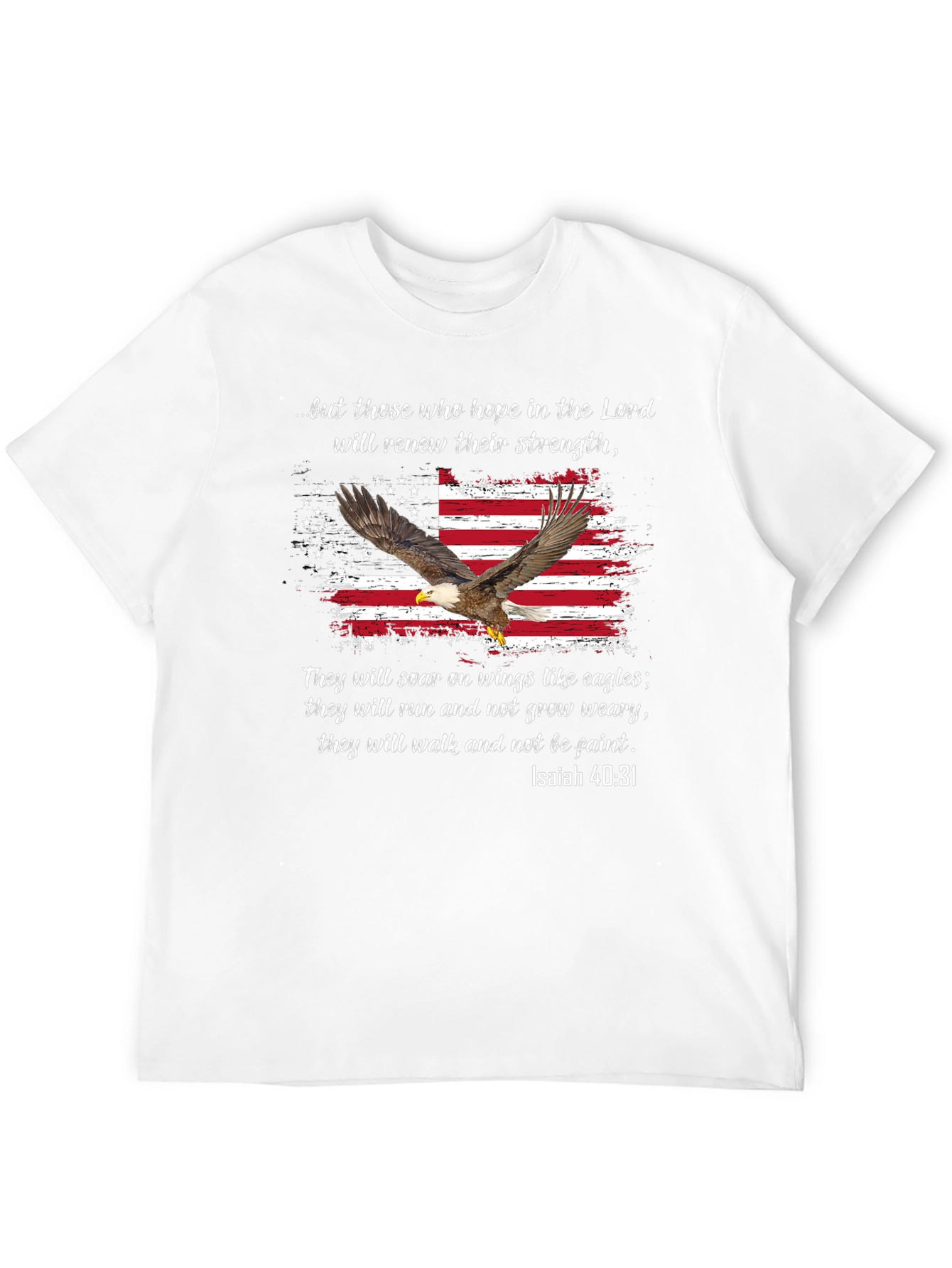 American Flag Eagle Isaiah 40:31 T-Shirt