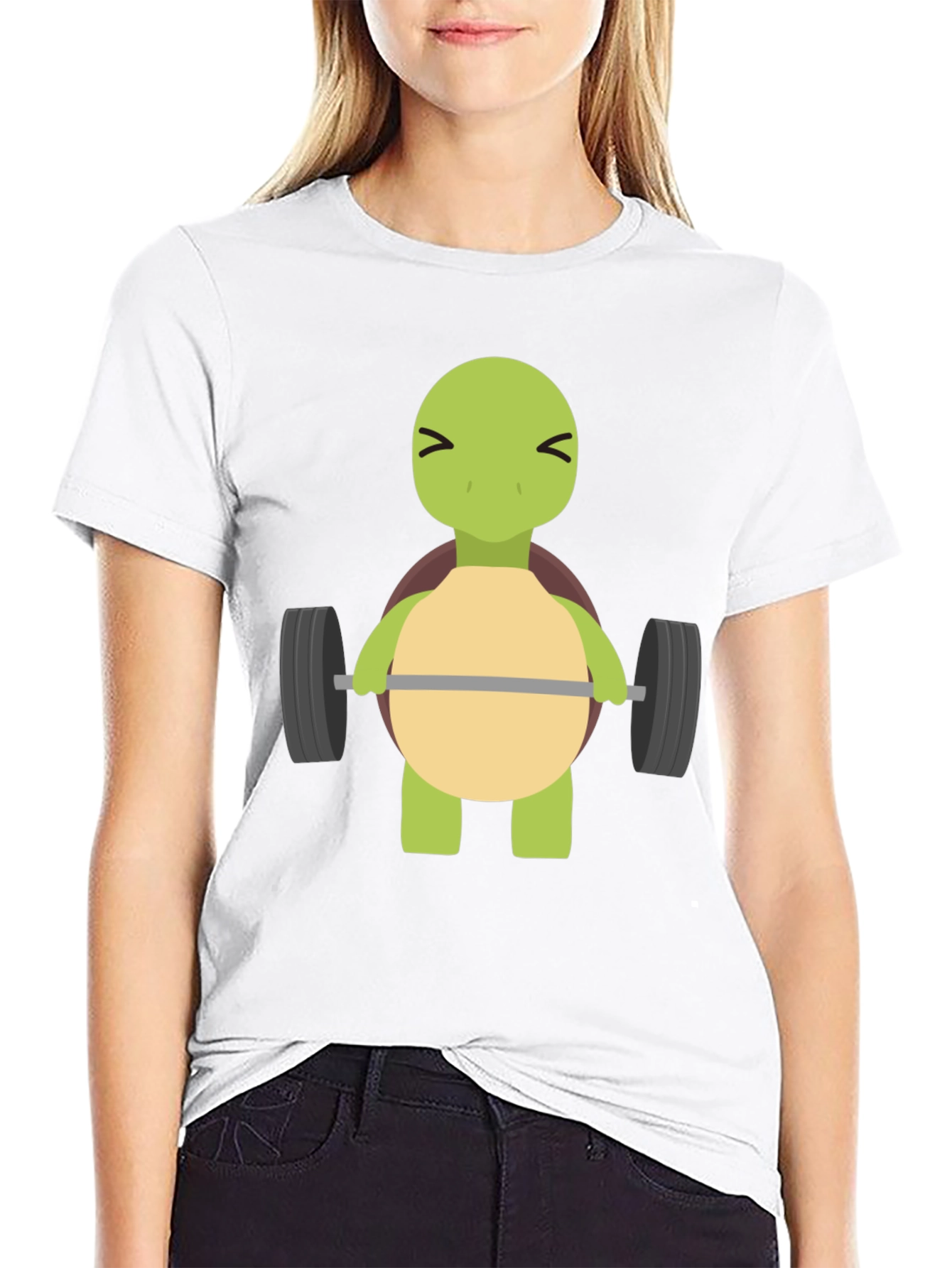 Turtle Lifting Weights T-Shirt - Funny Gym Tee
