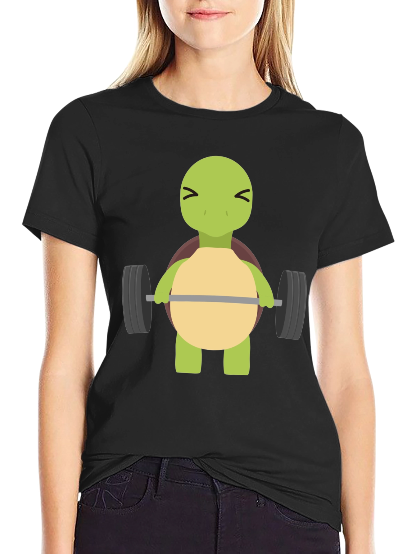 Turtle Lifting Weights T-Shirt - Funny Gym Tee