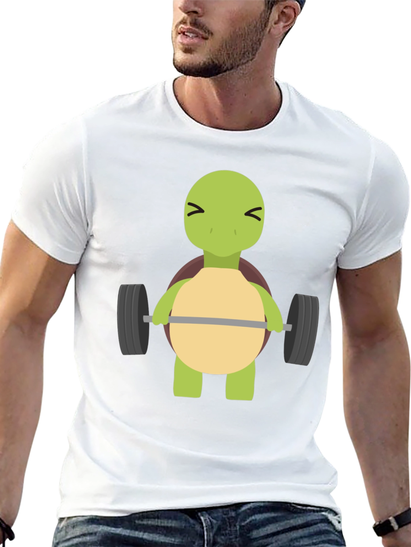 Turtle Lifting Weights T-Shirt - Funny Gym Tee