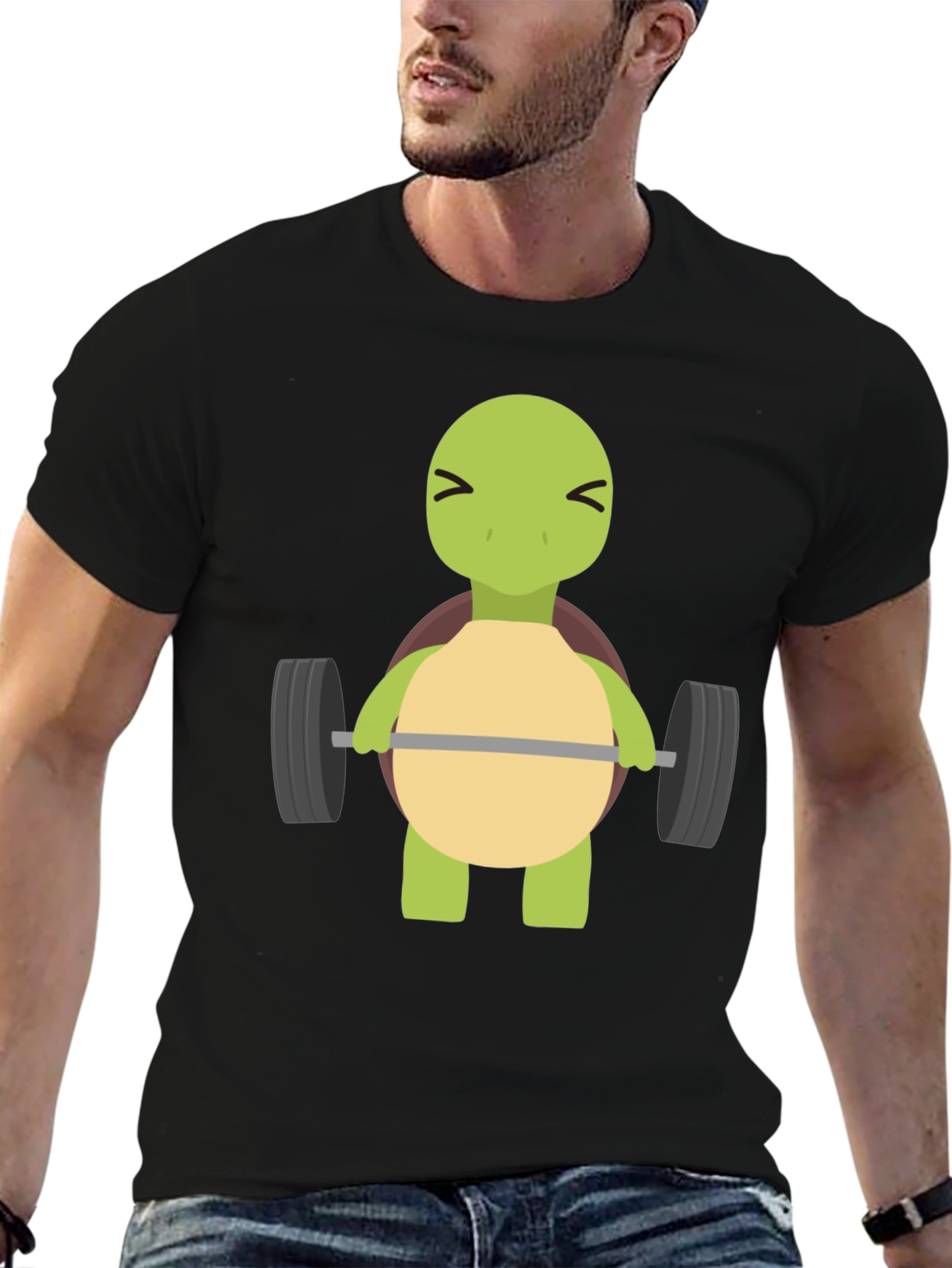Turtle Lifting Weights T-Shirt - Funny Gym Tee