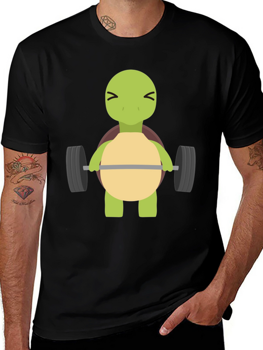 Turtle Lifting Weights T-Shirt - Funny Gym Tee
