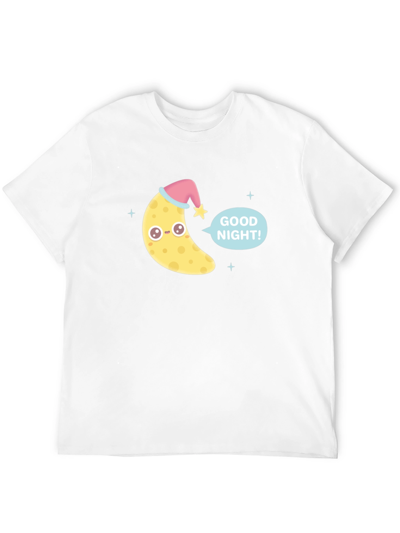 Cute Good Night Moon Graphic Tee - Black