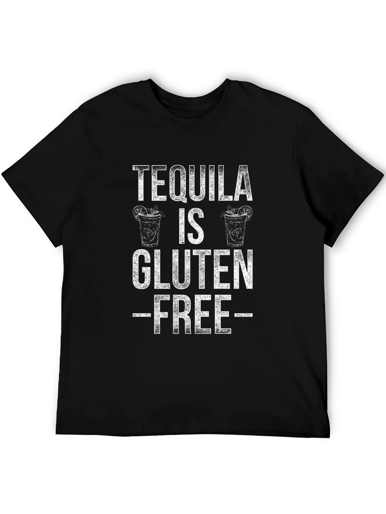 Tequila is Gluten Free Black Graphic Tee