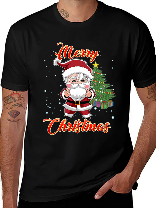 Merry Christmas Graphic Tee - Santa Design