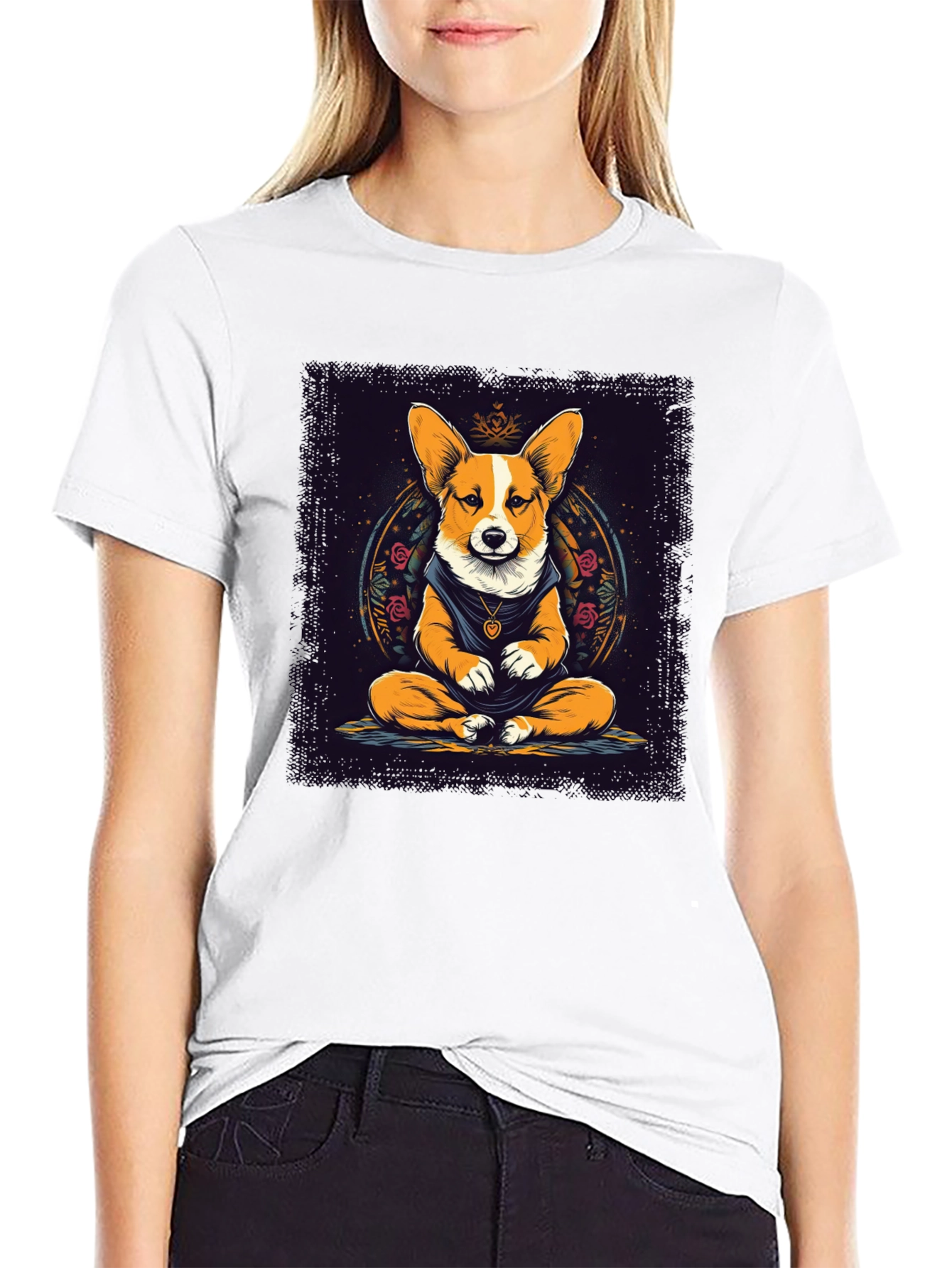 Meditating Corgi Graphic Tee