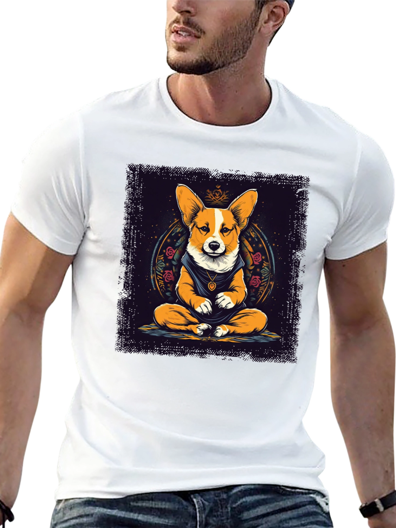 Meditating Corgi Graphic Tee
