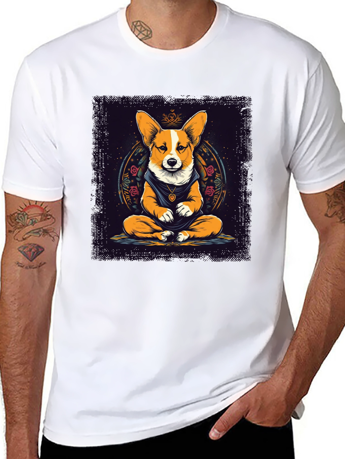 Meditating Corgi Graphic Tee