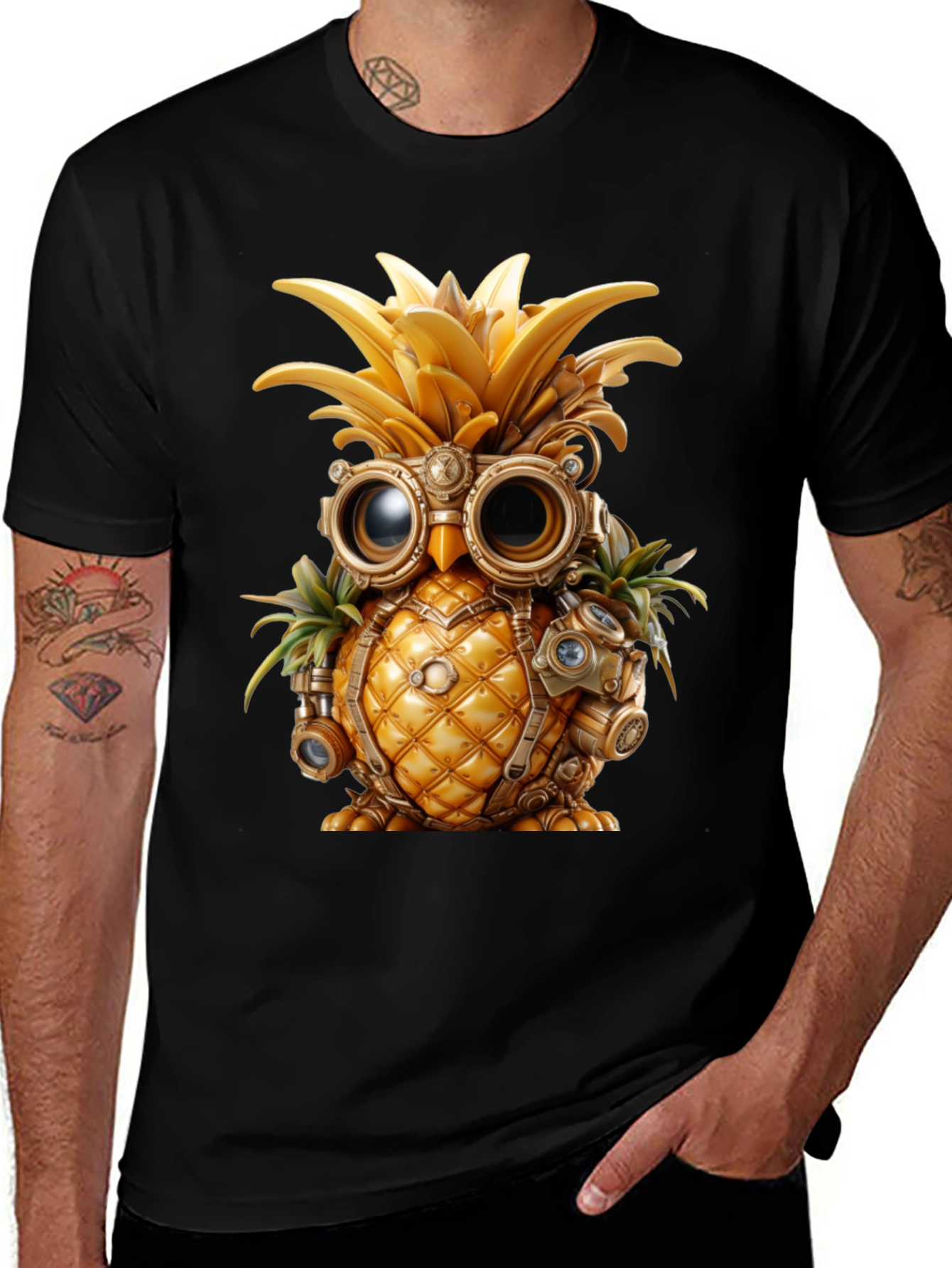 Steampunk Pineapple Owl T-Shirt