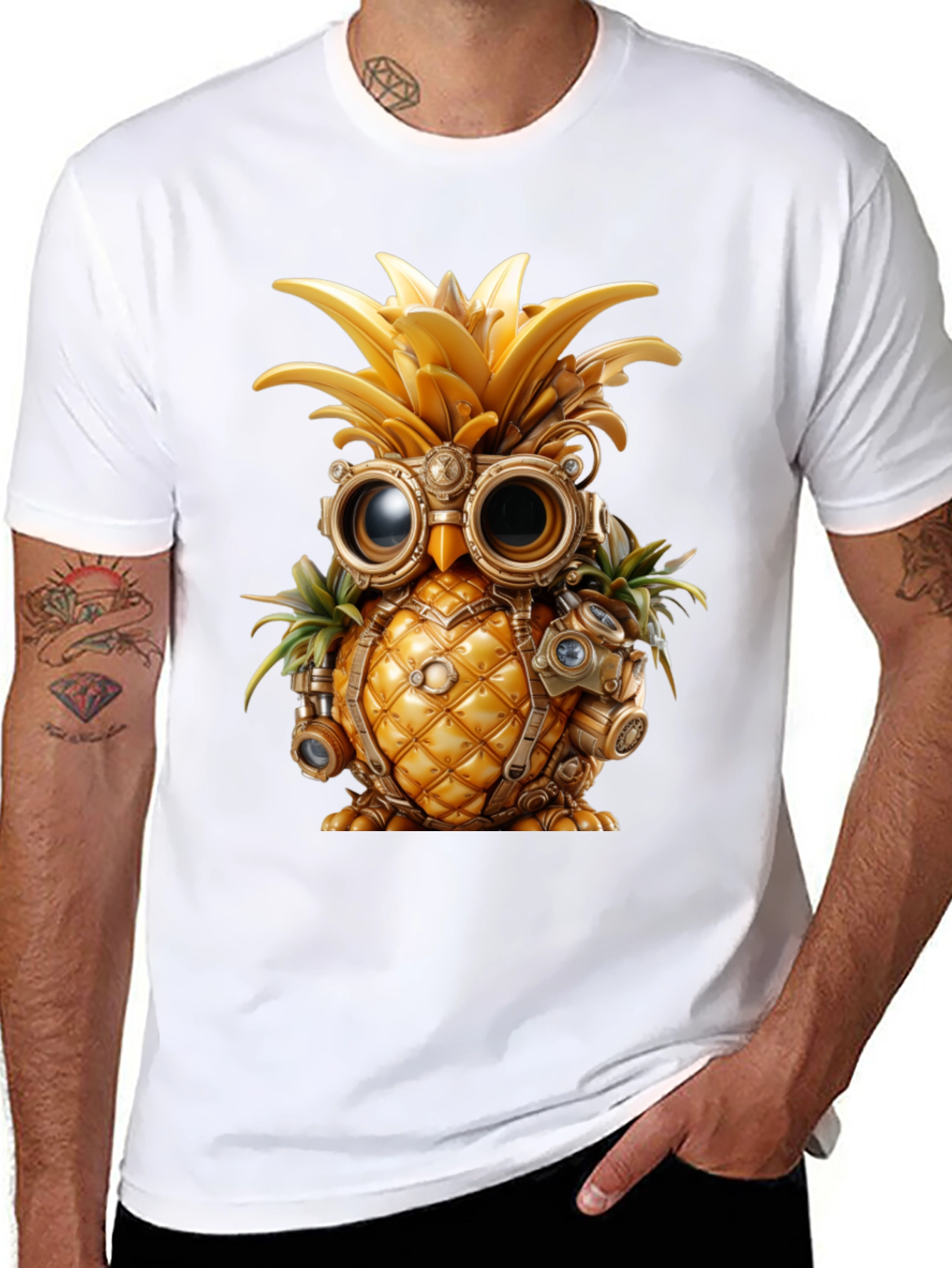 Steampunk Pineapple Owl T-Shirt