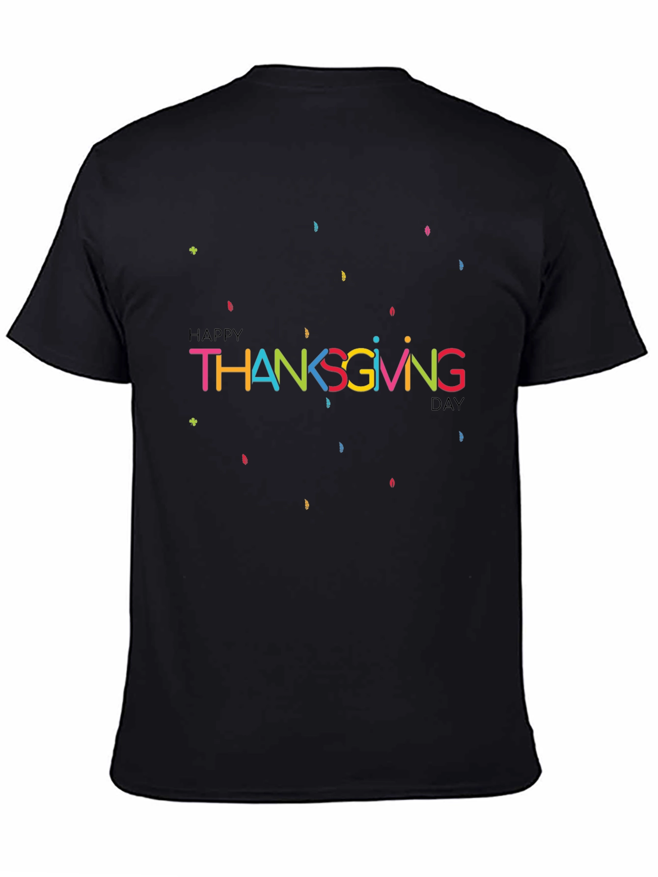 Happy Thanksgiving Day Graphic Tee - Black