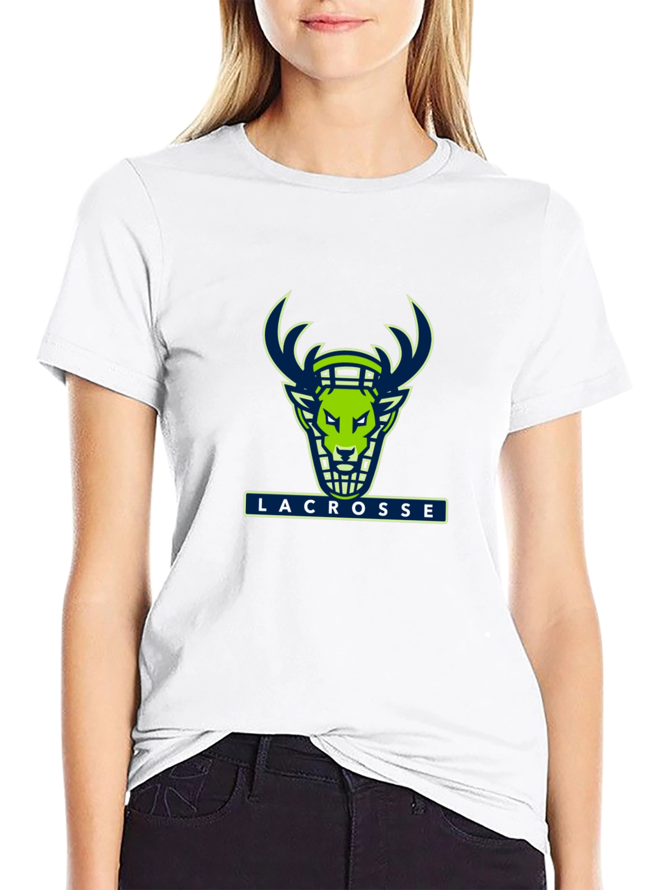 Lacrosse Deer Graphic Black T-Shirt