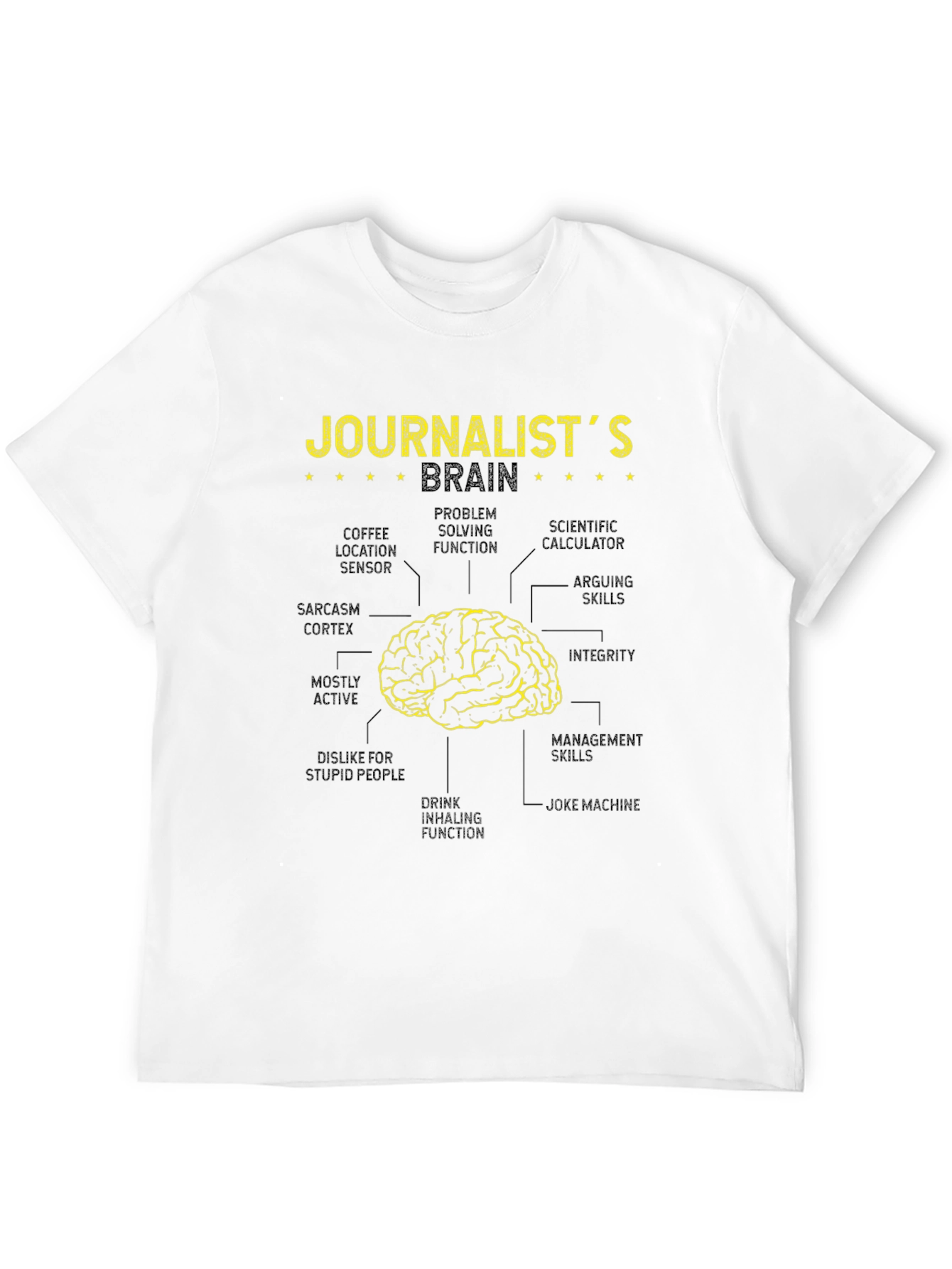 Journalists Brain Black T-Shirt