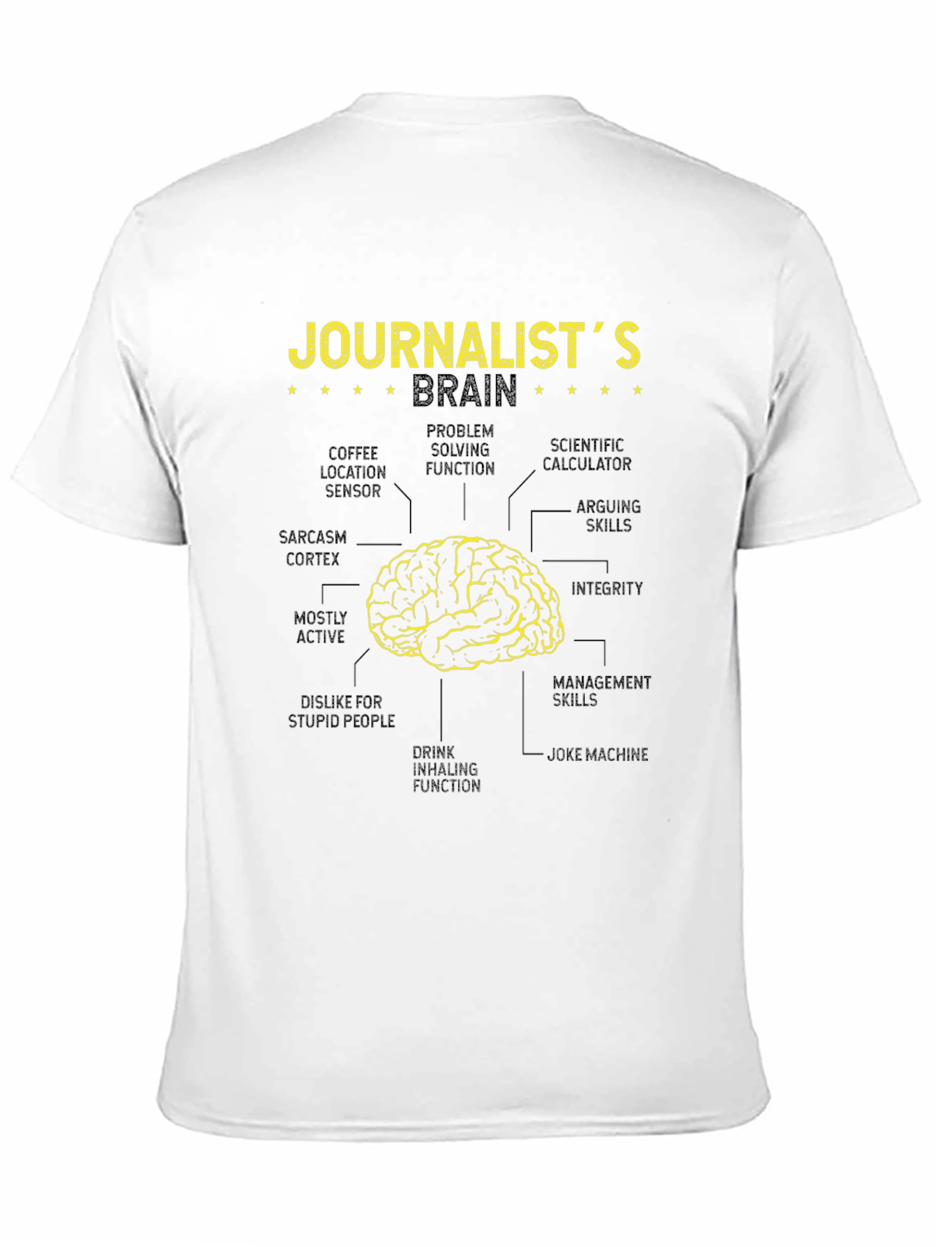 Journalists Brain Black T-Shirt