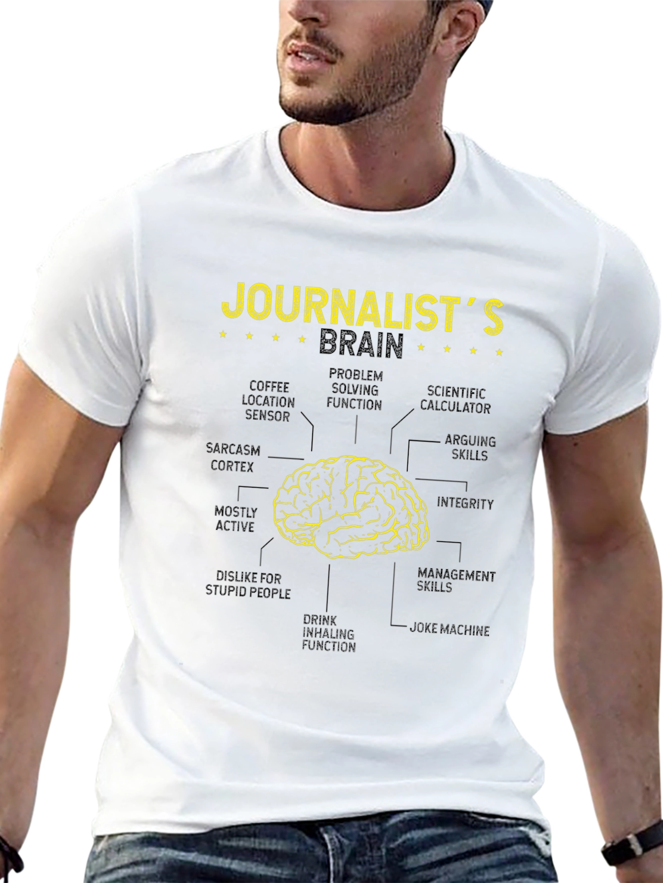 Journalists Brain Black T-Shirt