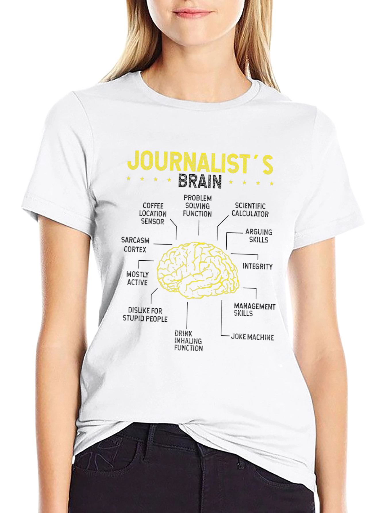 Journalists Brain Black T-Shirt