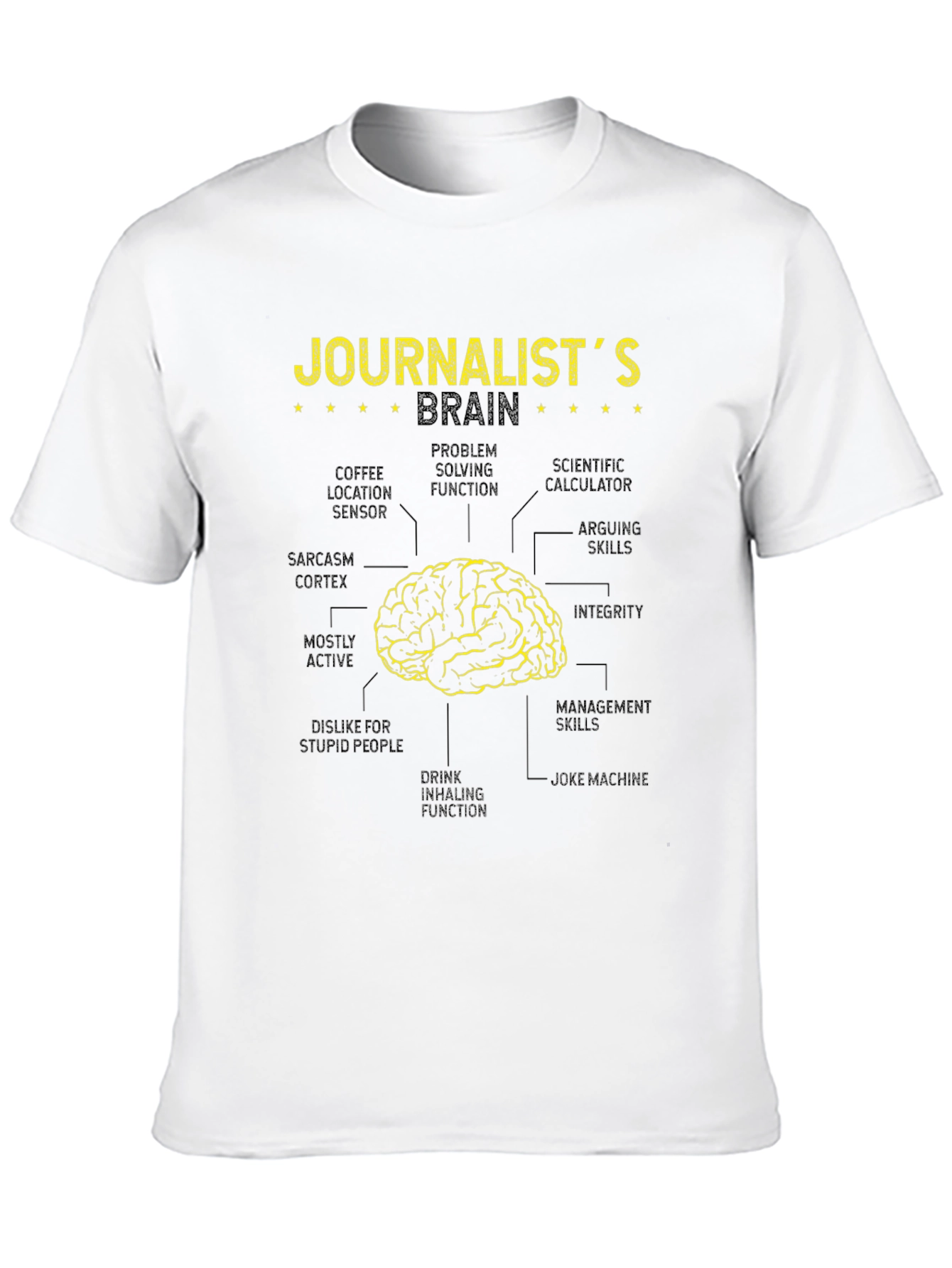 Journalists Brain Black T-Shirt