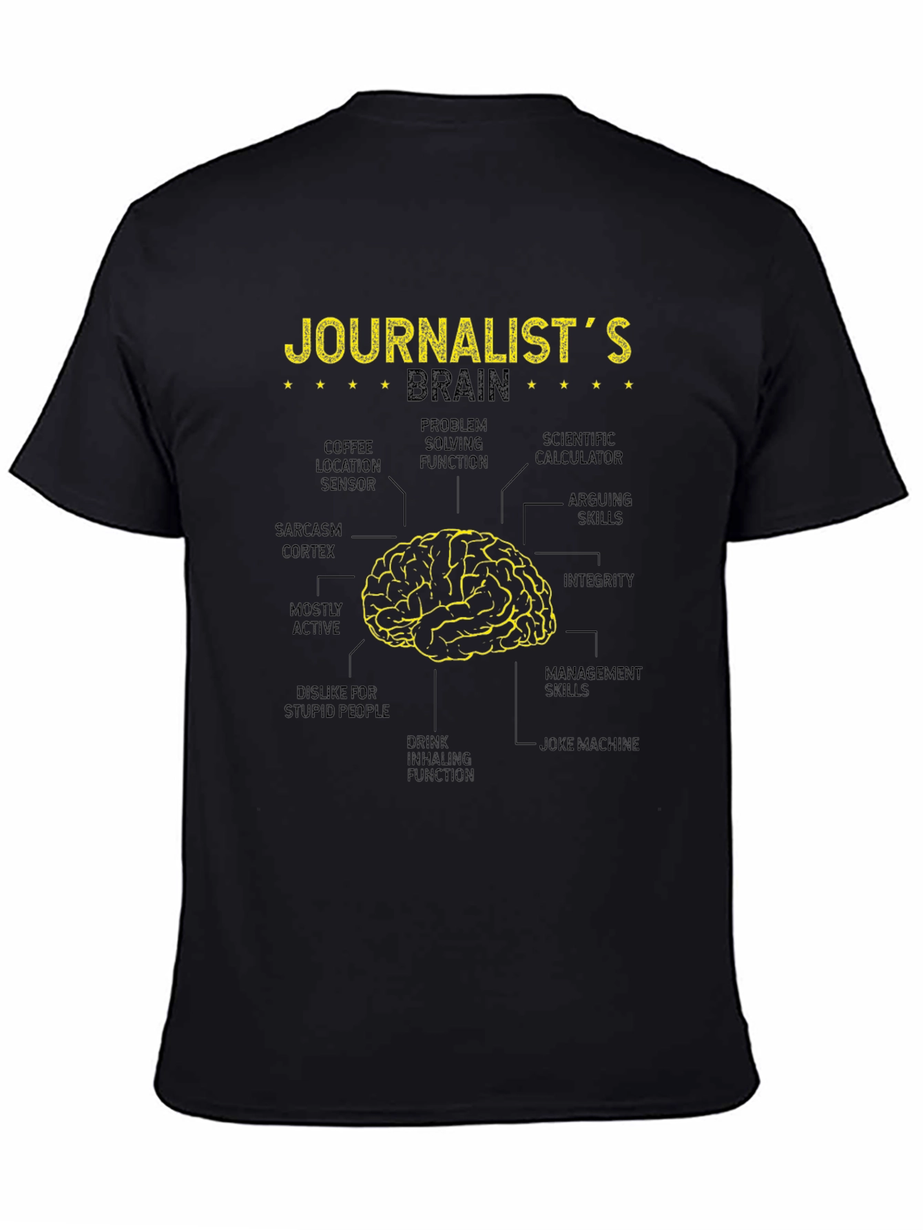 Journalists Brain Black T-Shirt