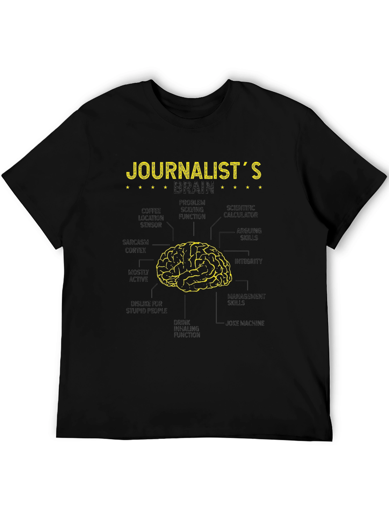 Journalists Brain Black T-Shirt