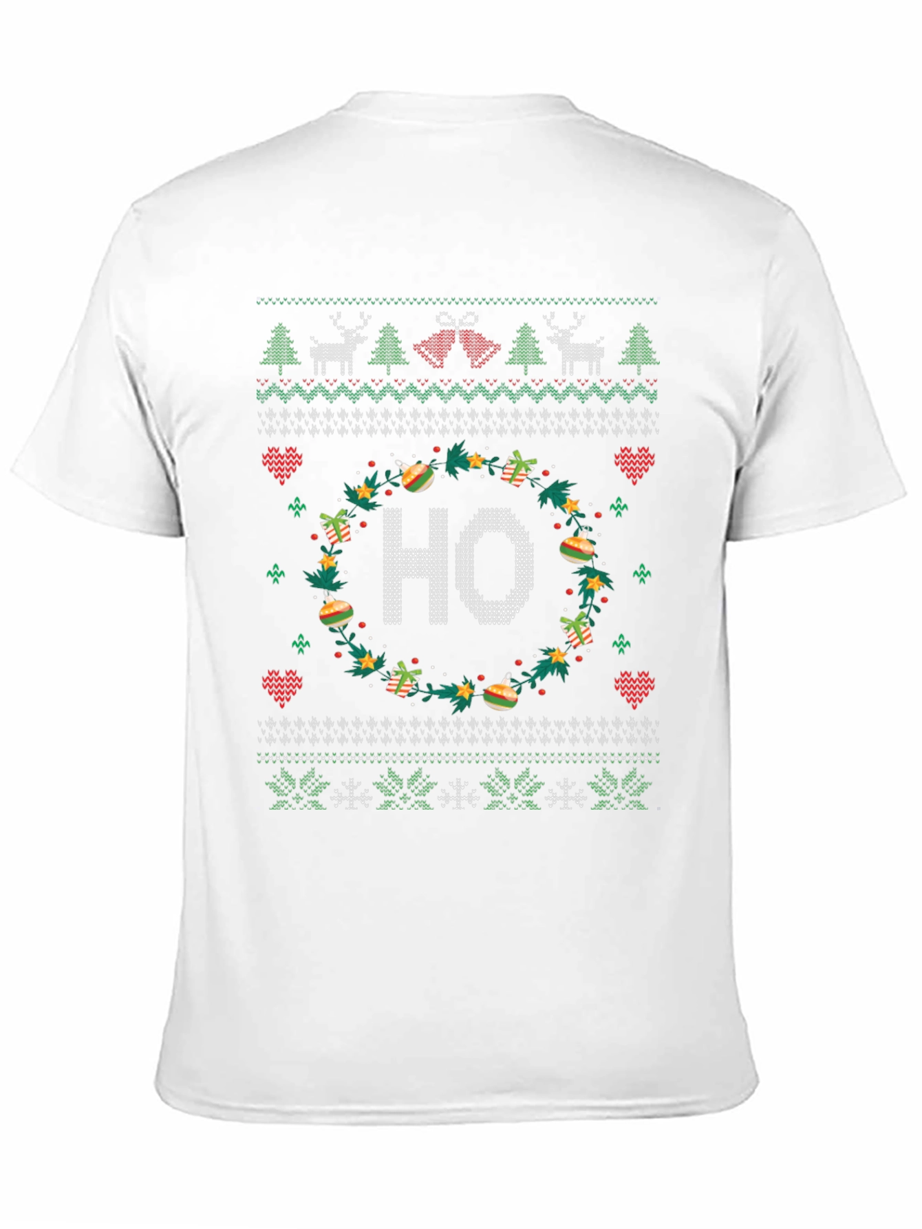 Festive HO Christmas Knit Pattern Holiday T-Shirt