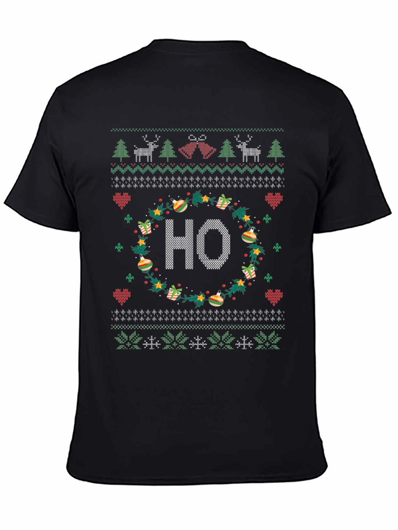 Festive HO Christmas Knit Pattern Holiday T-Shirt