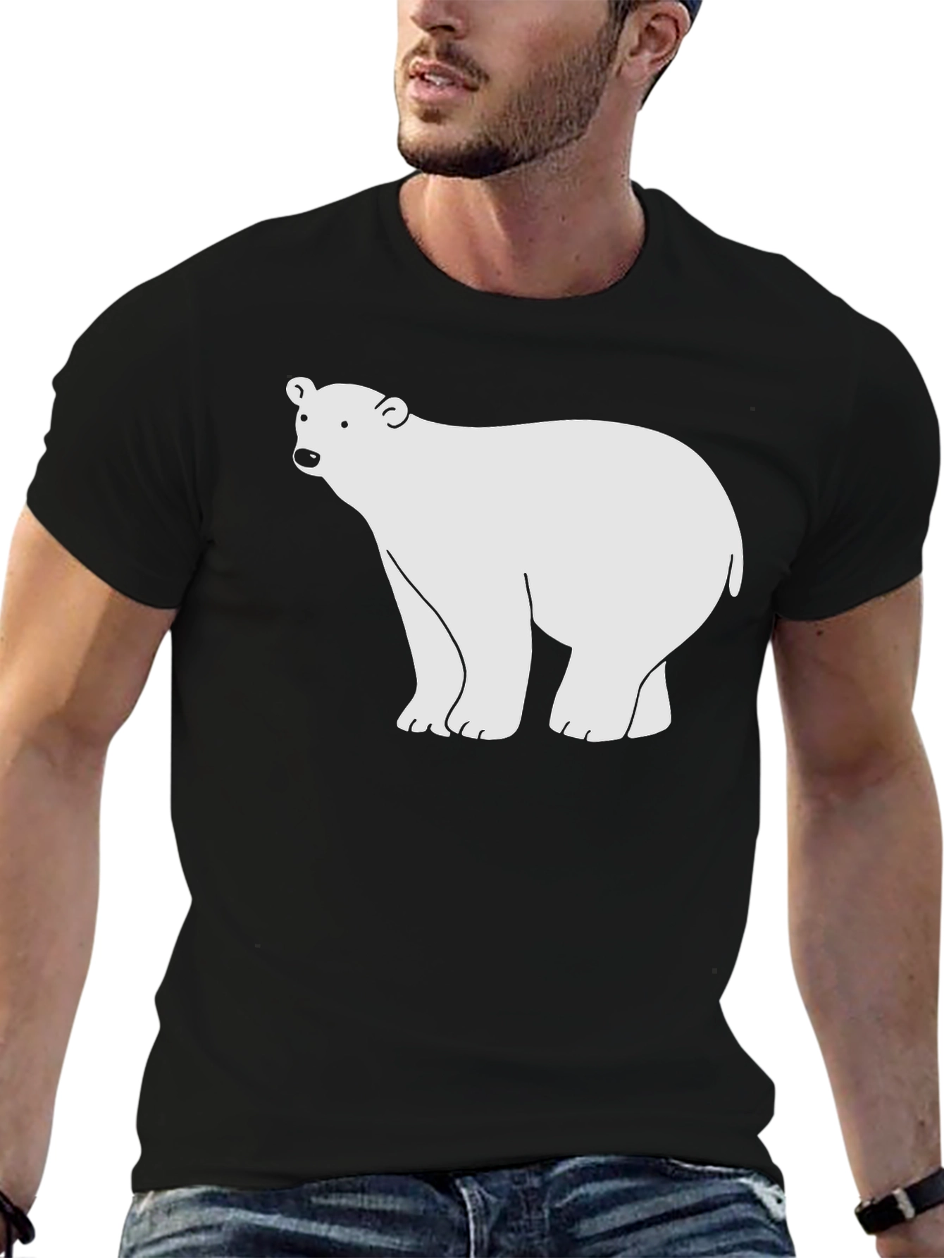 Polar Bear Graphic Black T-Shirt