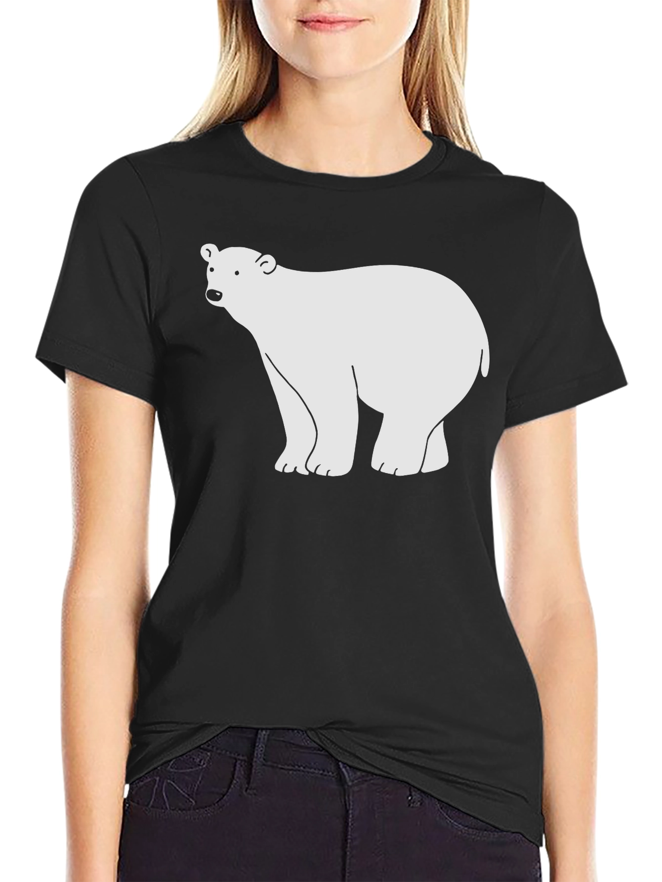 Polar Bear Graphic Black T-Shirt