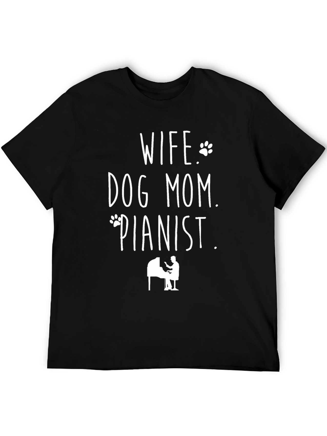 Wife Dog Mom Pianist Graphic Tee - Black