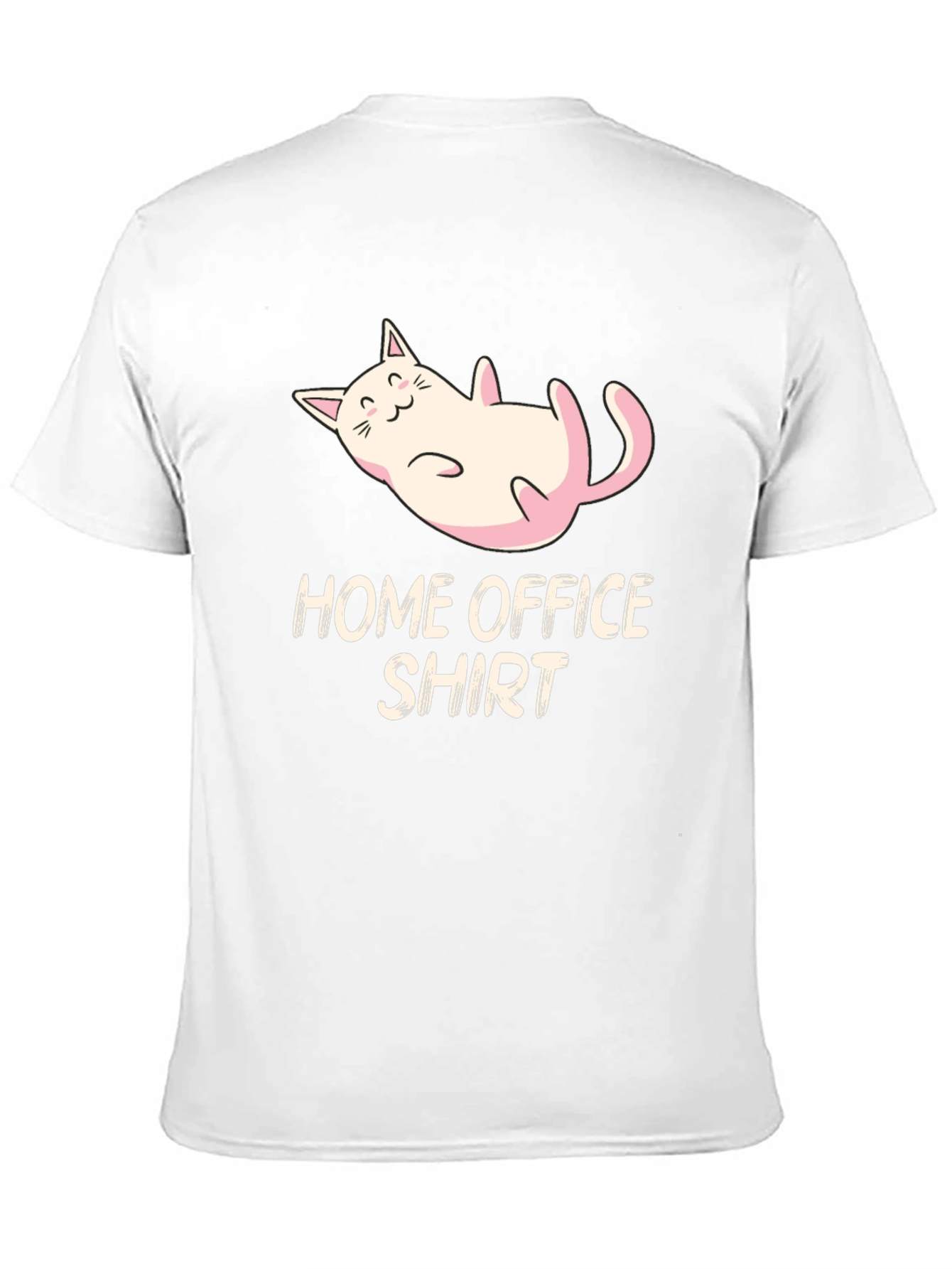 Home Office Cat Graphic Tee - Black