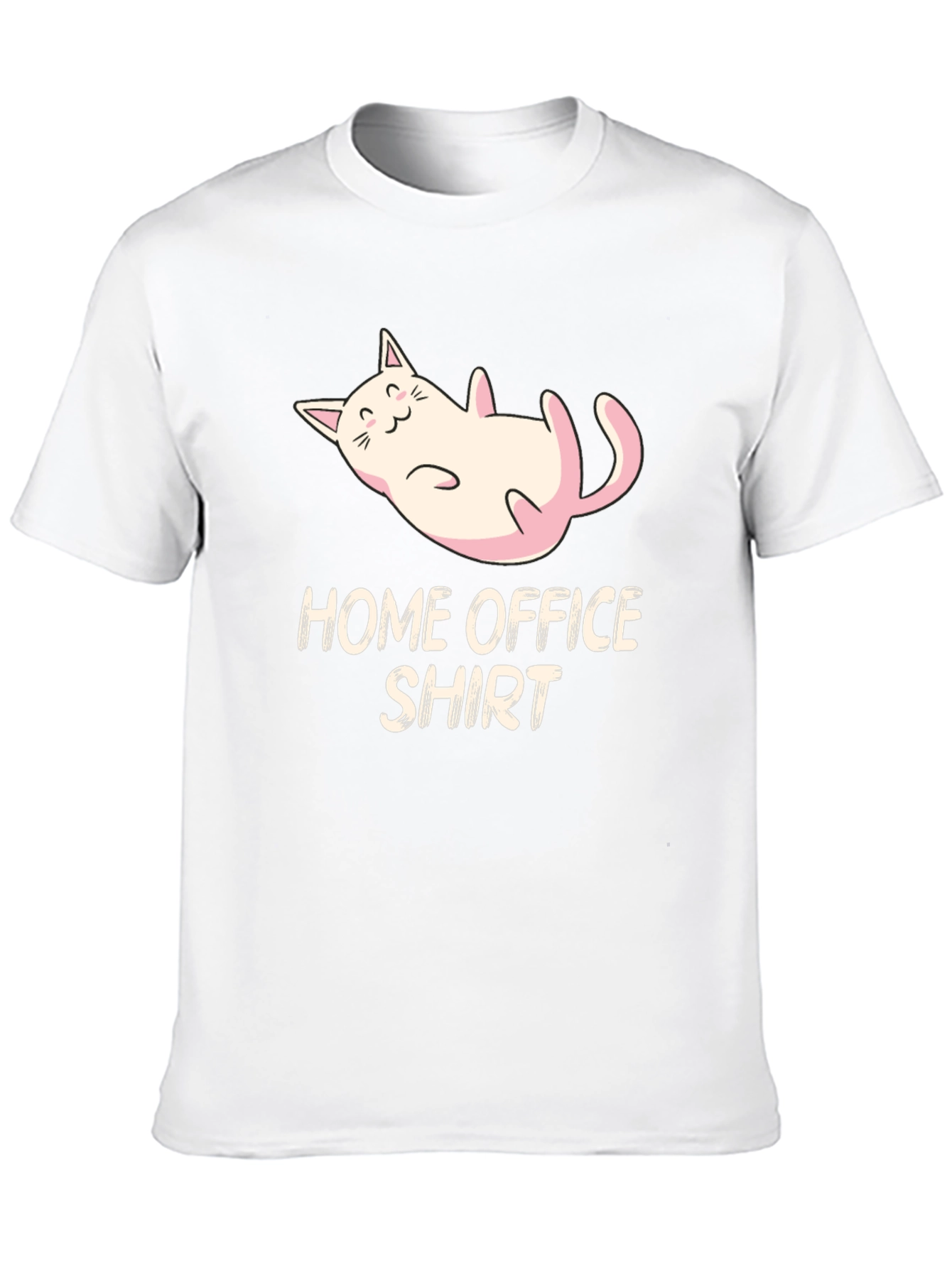 Home Office Cat Graphic Tee - Black