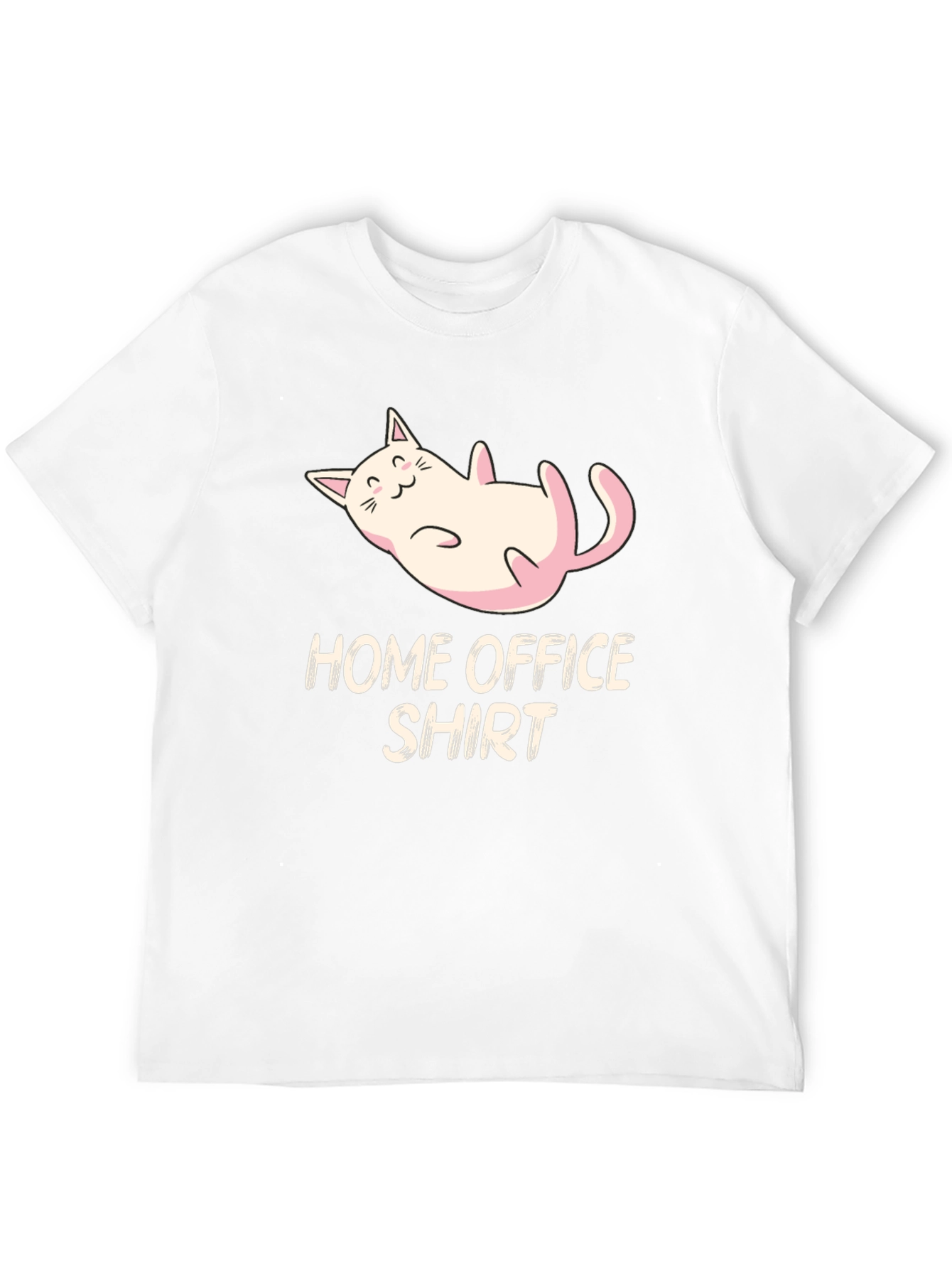 Home Office Cat Graphic Tee - Black