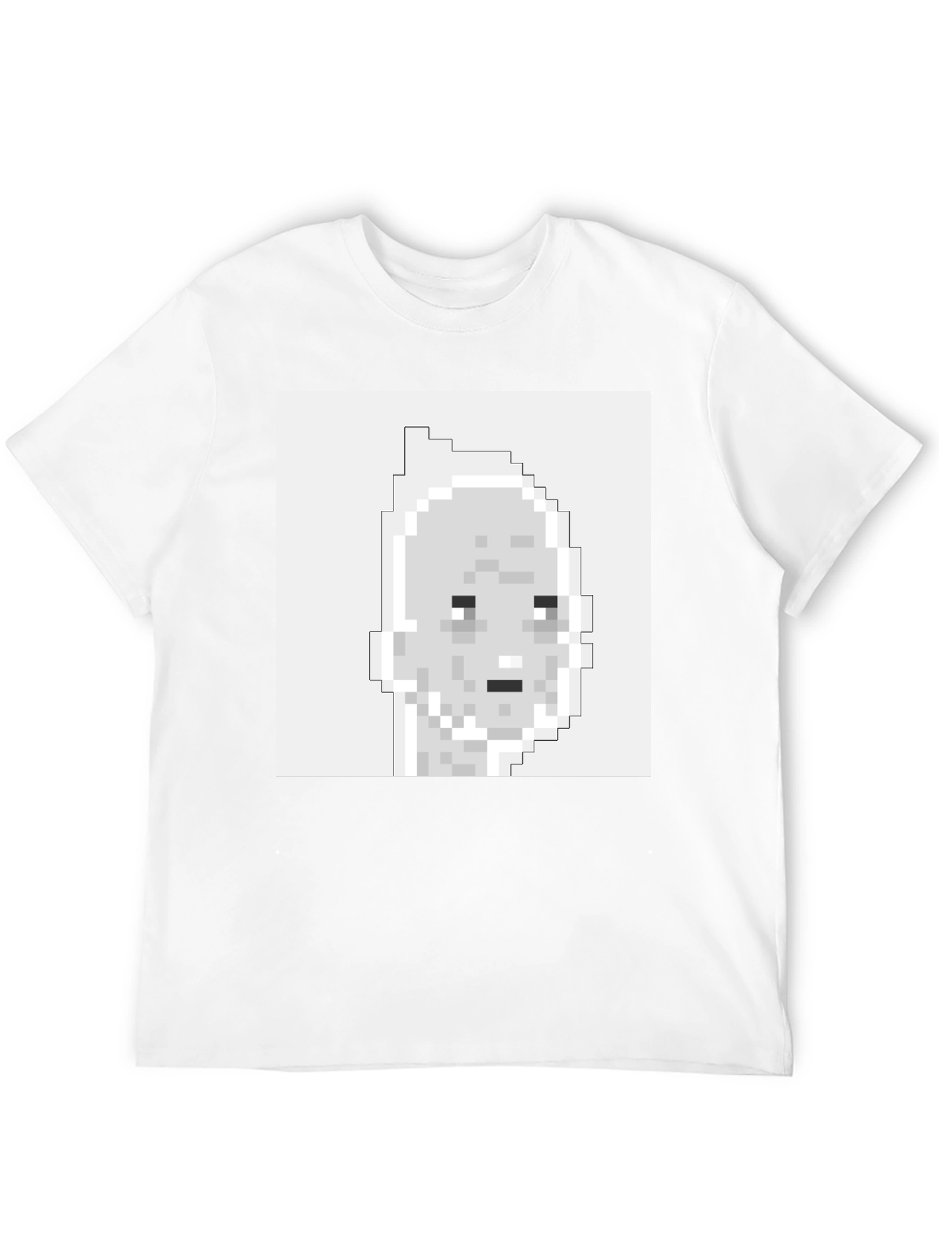 Pixelated Face Graphic T-Shirt - Black