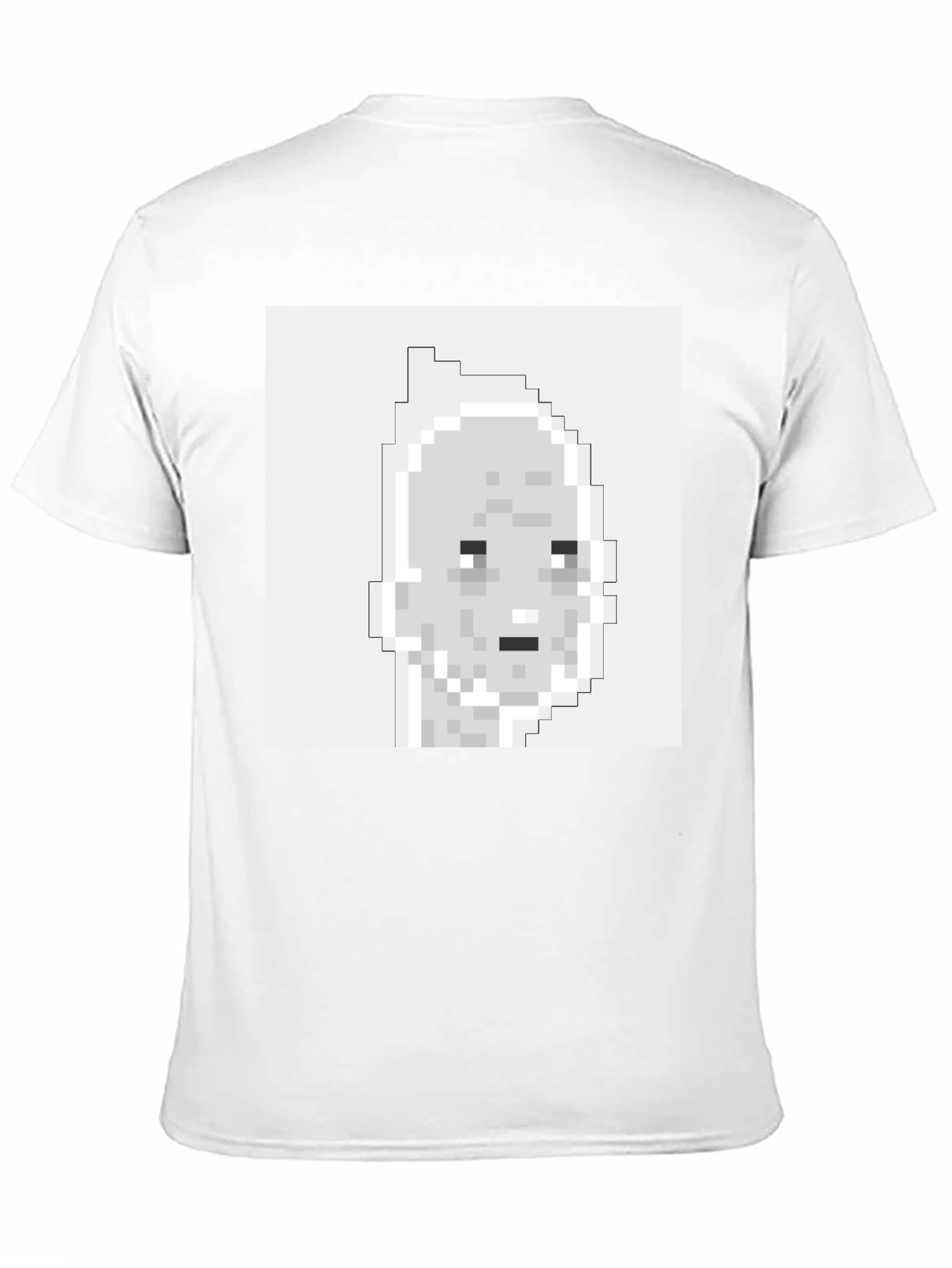 Pixelated Face Graphic T-Shirt - Black