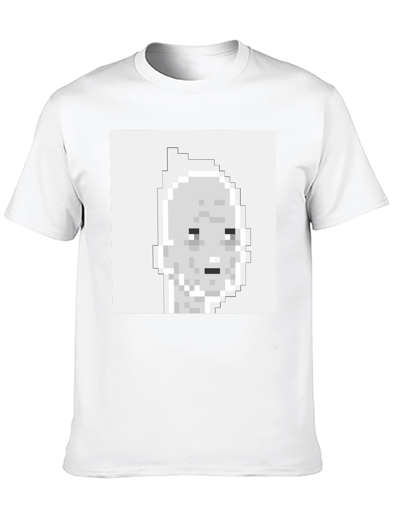 Pixelated Face Graphic T-Shirt - Black