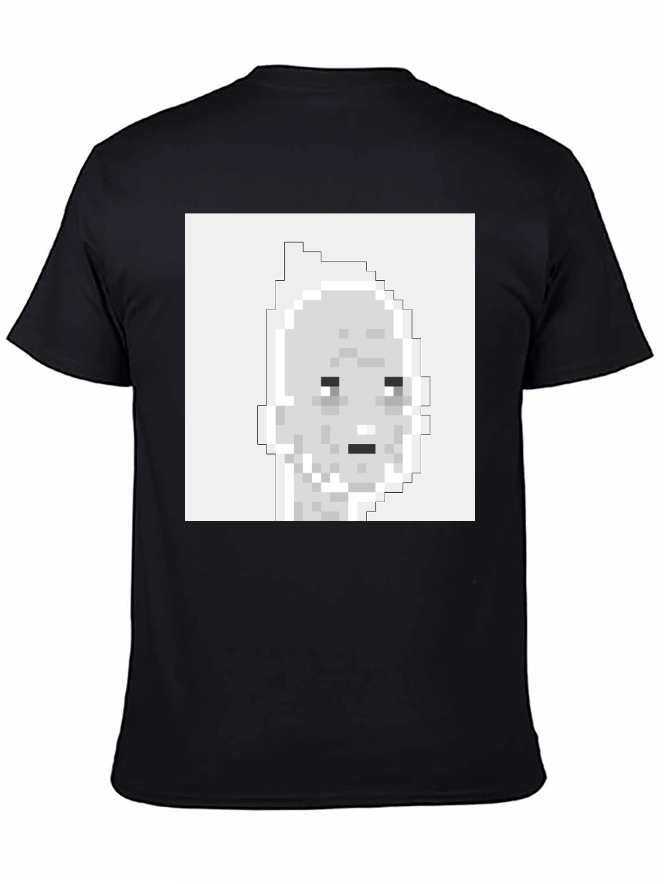Pixelated Face Graphic T-Shirt - Black