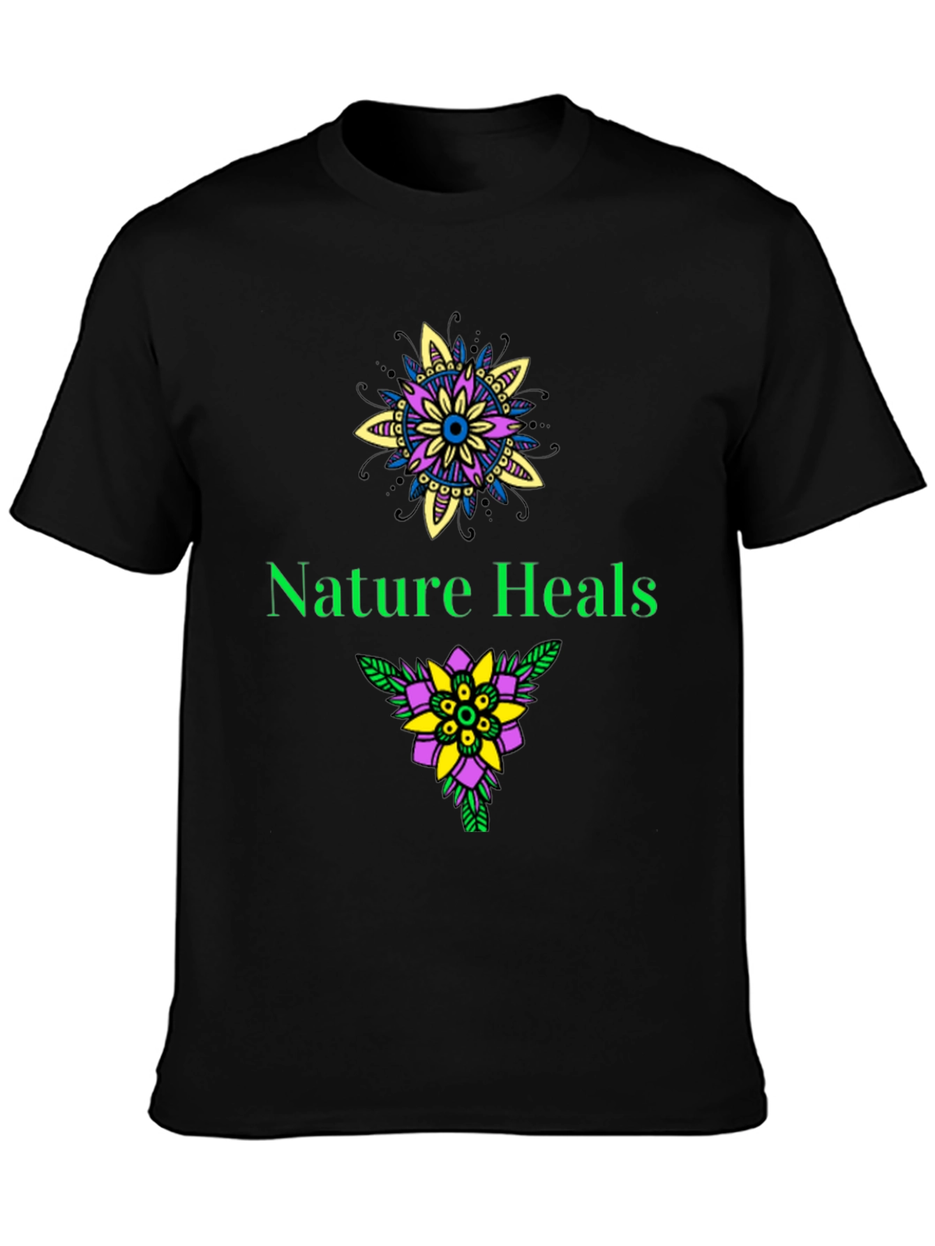 Nature Heals Graphic T-Shirt - Black