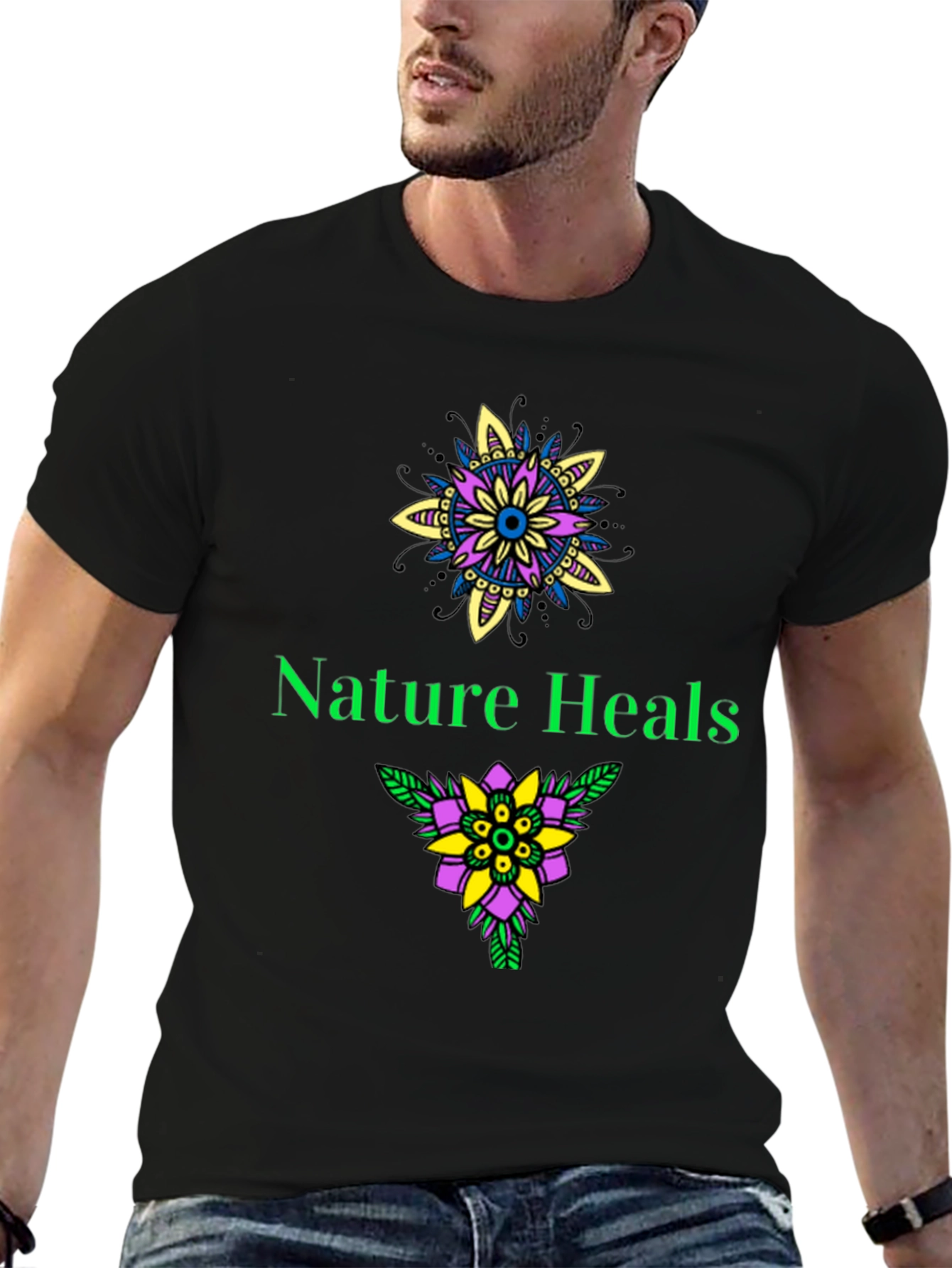 Nature Heals Graphic T-Shirt - Black
