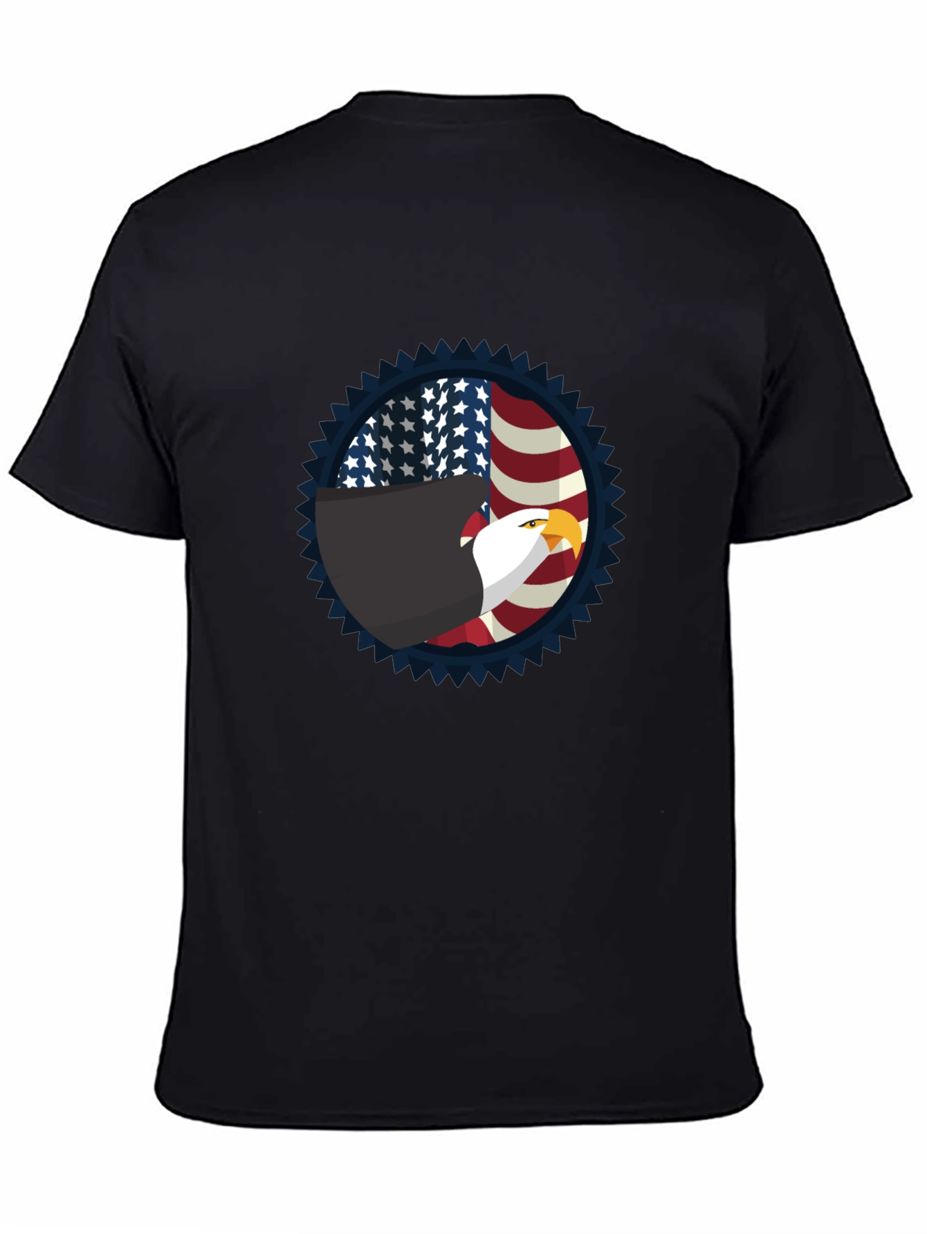 Patriotic Eagle Graphic Tee - Black