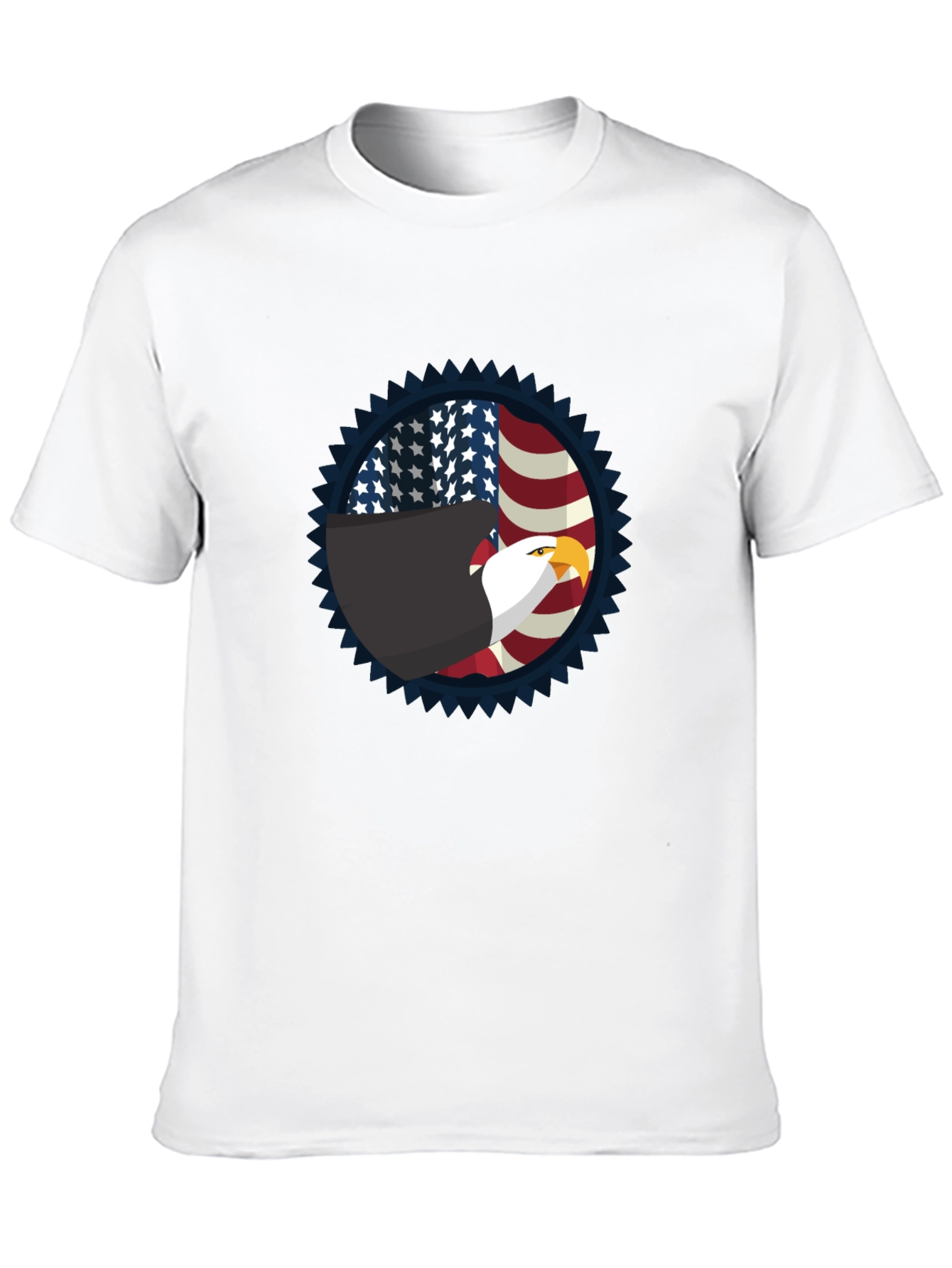 Patriotic Eagle Graphic Tee - Black