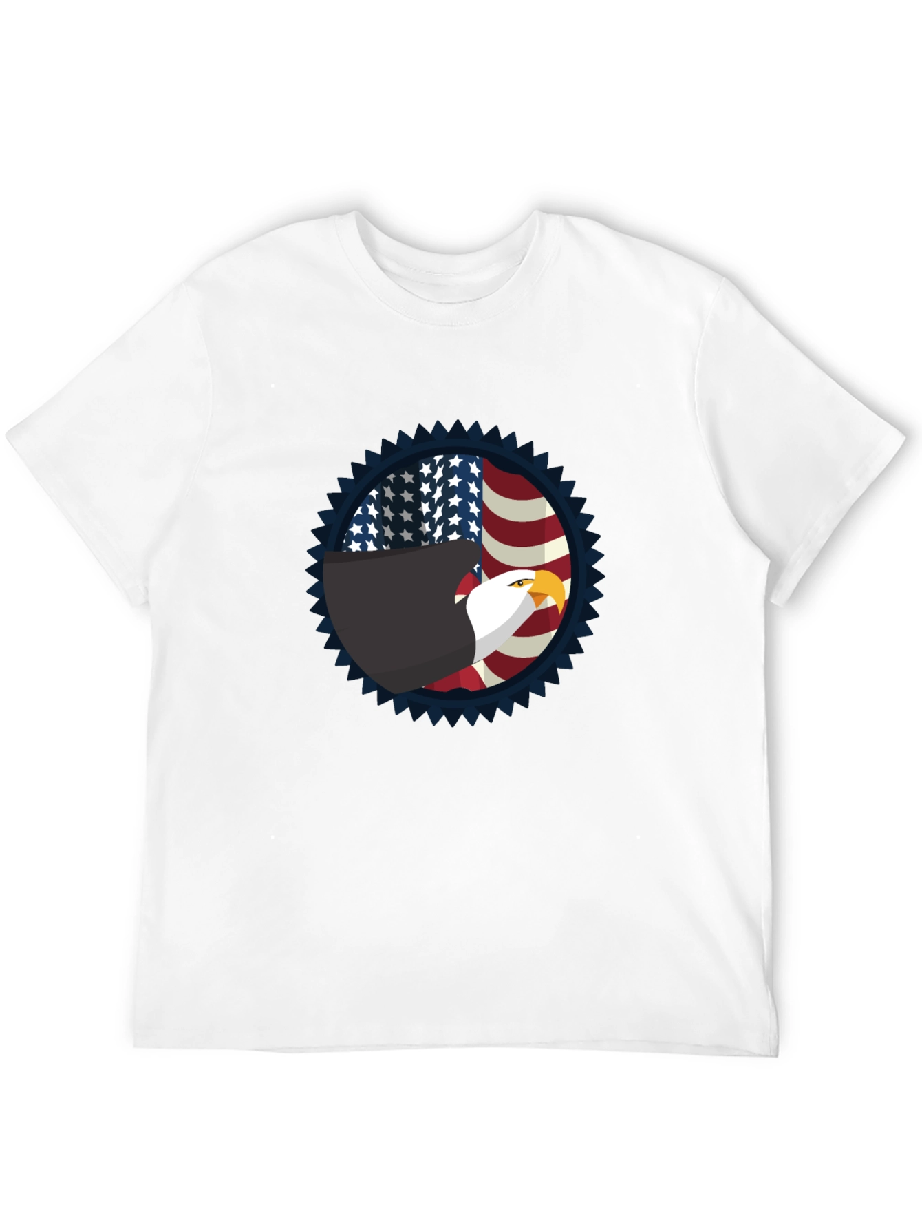 Patriotic Eagle Graphic Tee - Black