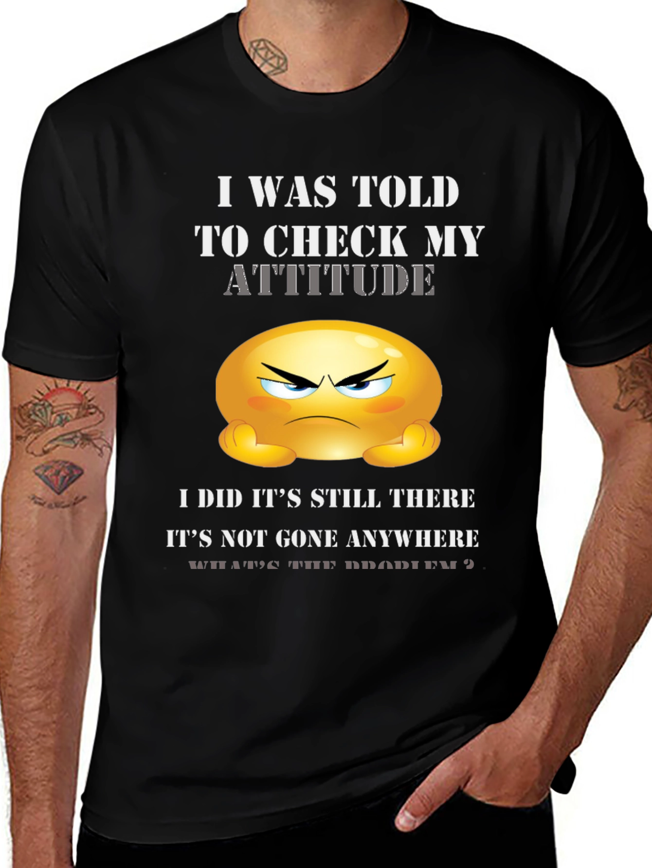 Funny Attitude Check Graphic T-Shirt