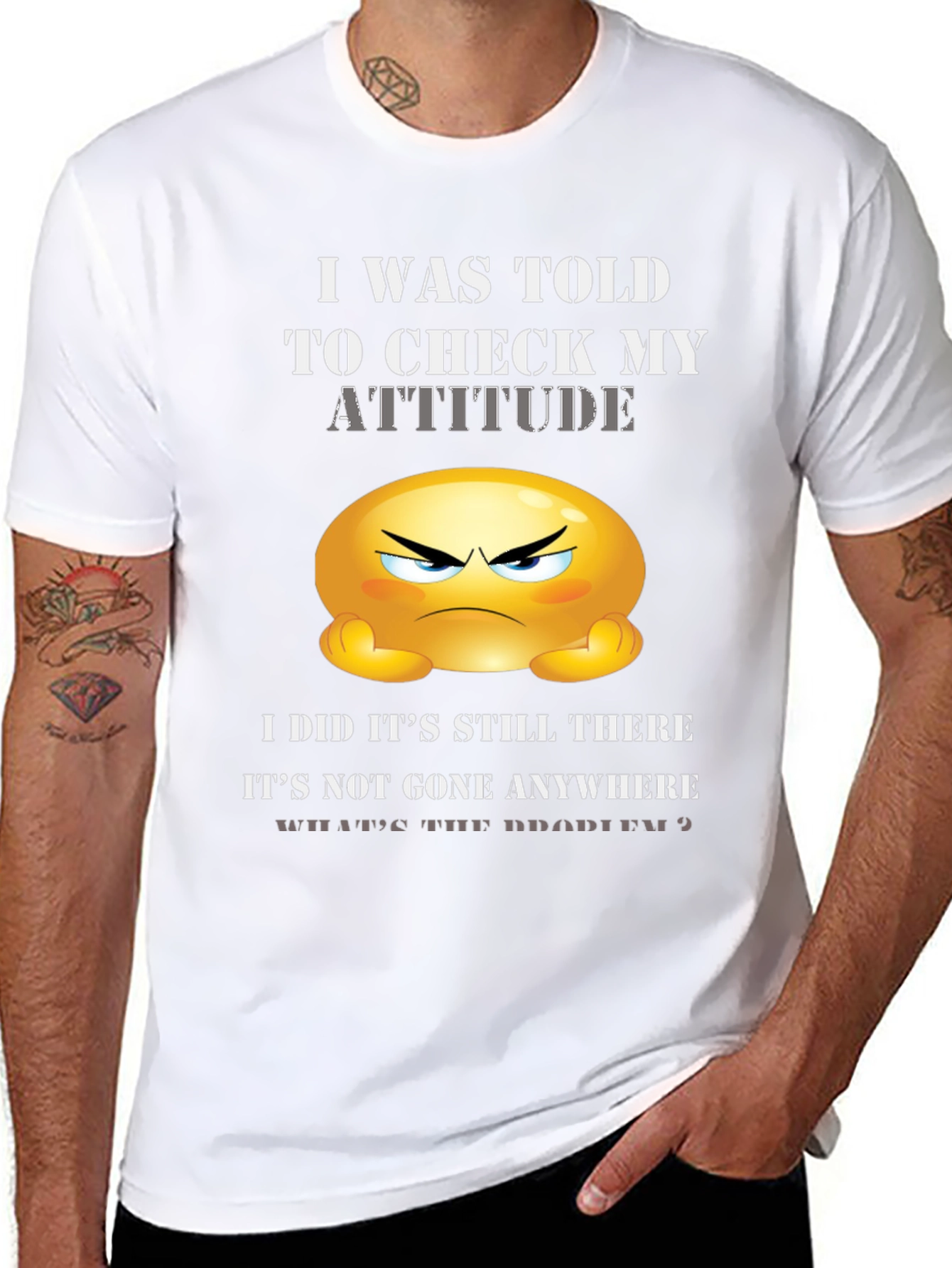 Funny Attitude Check Graphic T-Shirt
