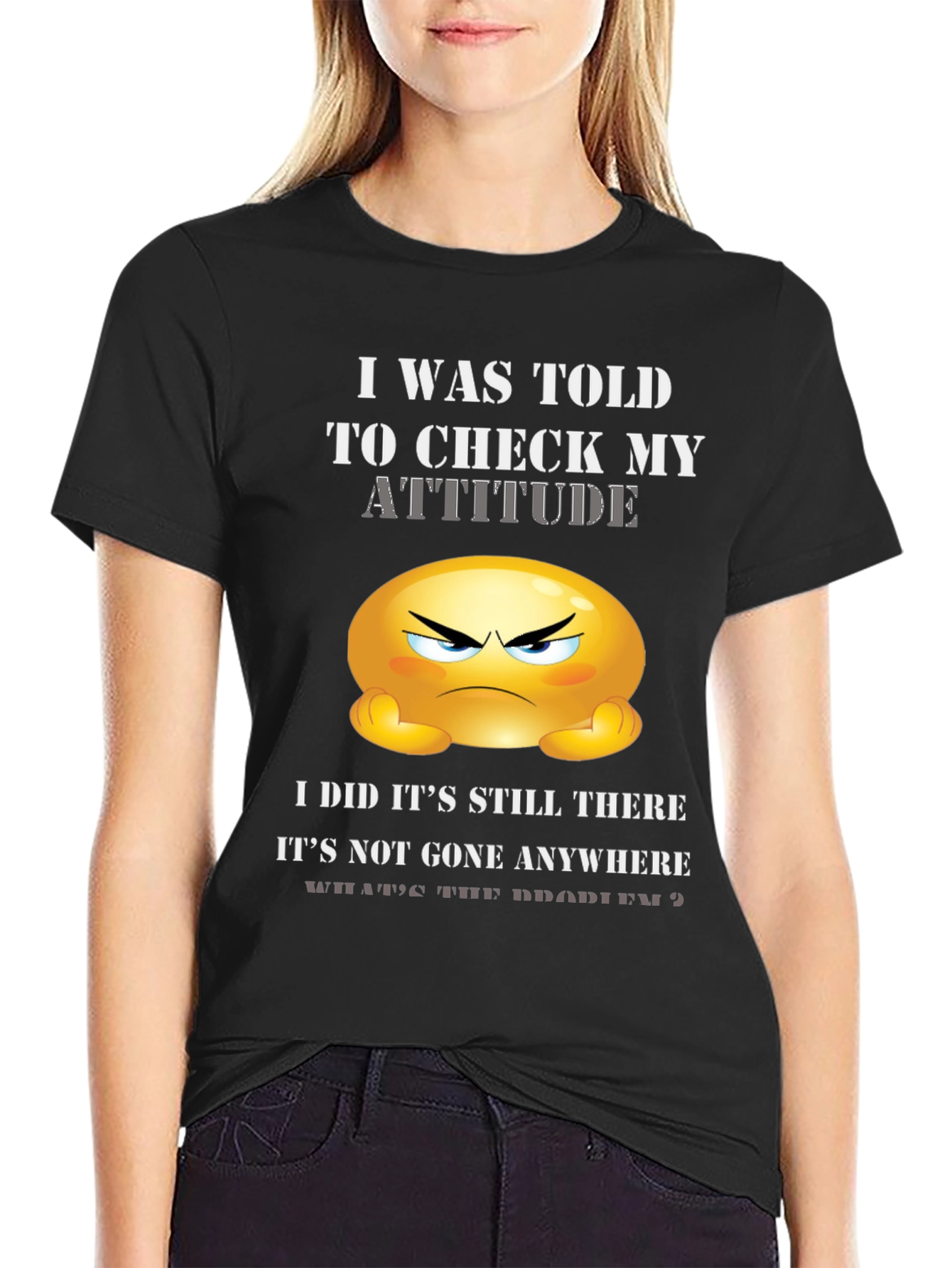 Funny Attitude Check Graphic T-Shirt